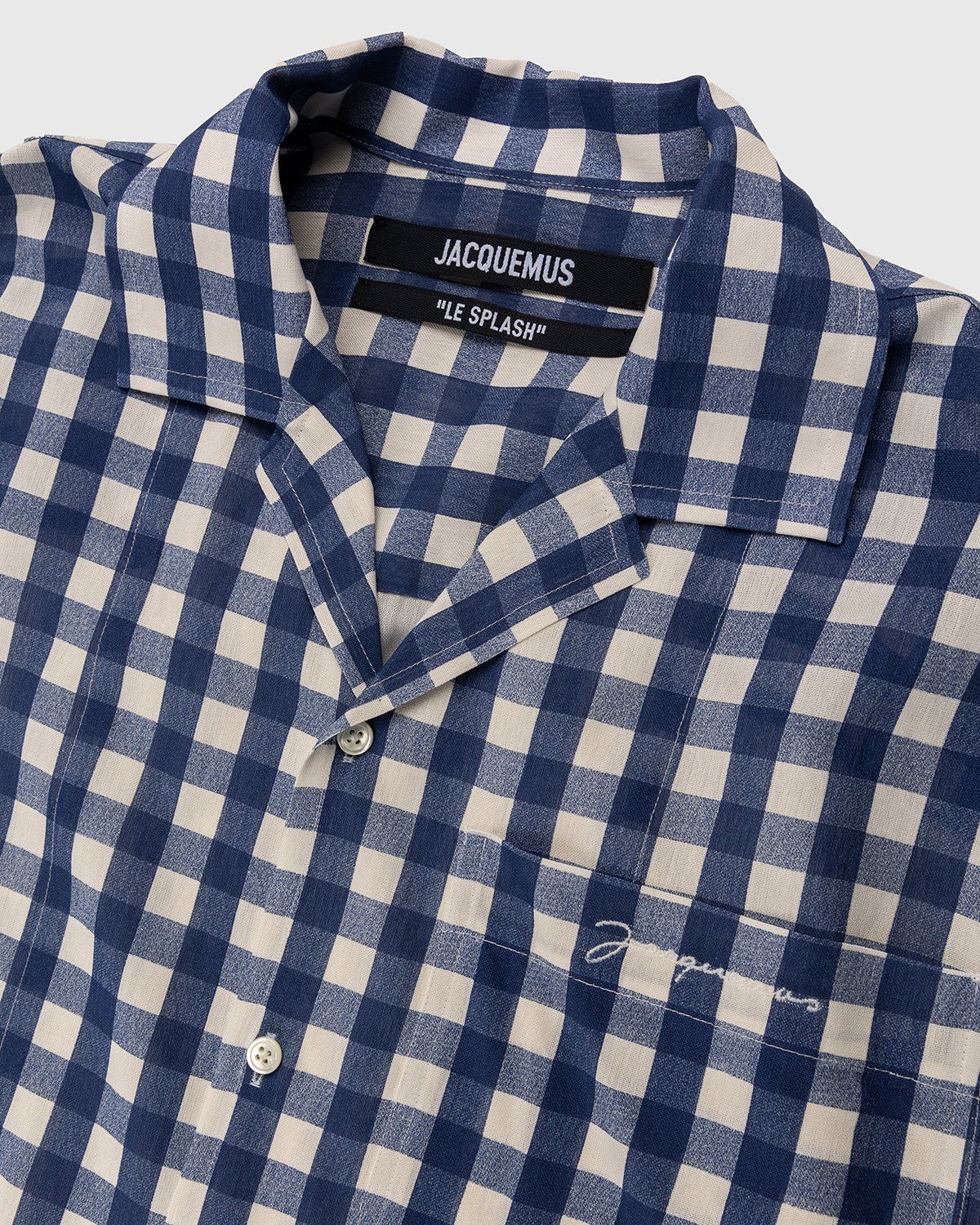 JACQUEMUS – La Chemise Jean Navy Checks - Shirts - Blue - Image 5