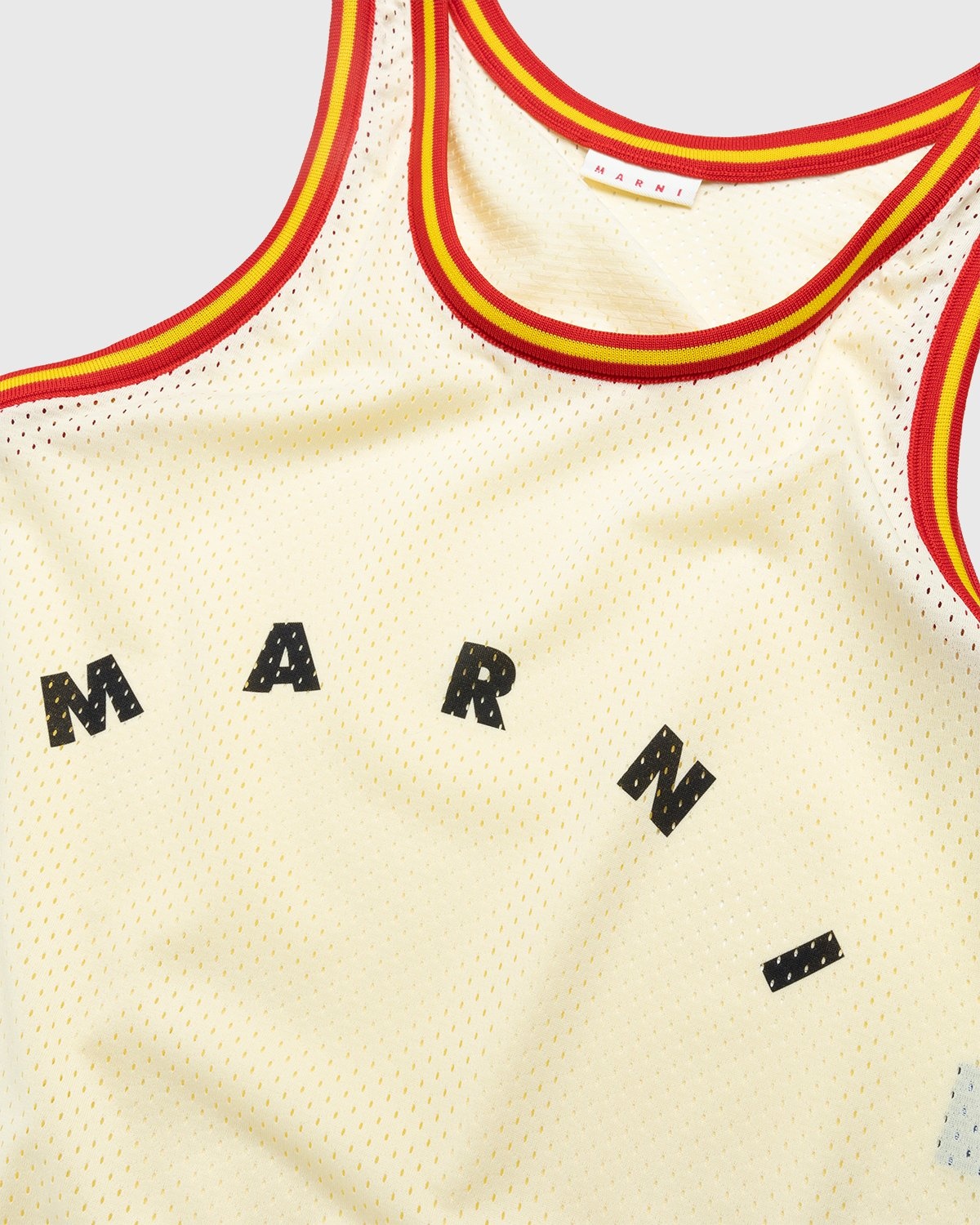 Marni – Basket Tank Top Shopping Bag Silk White - Shoulder Bags - Beige - Image 3