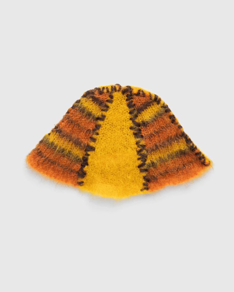 Color-Block Mohair Beanie Orange