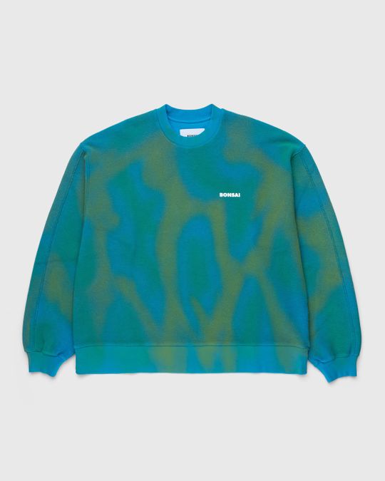 highsnobiety.com | Bonsai – Spray Dyed Crewneck Sweatshirt Blue