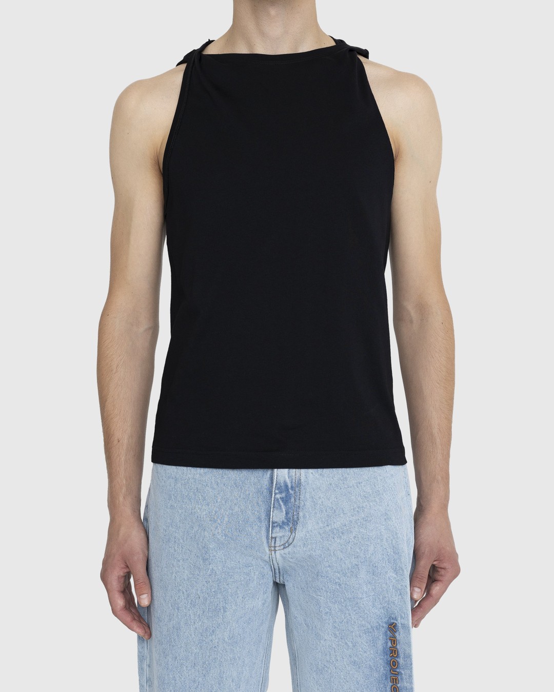 Y/Project – Twisted Shoulder Tank Top Black - Tops - Black - Image 2