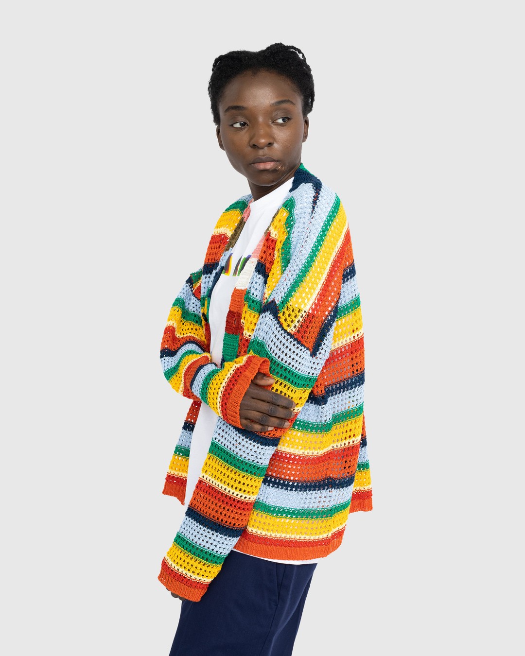 Marni x No Vacancy Inn – Striped Crochet Cardigan Multi - Knitwear - Multi - Image 4