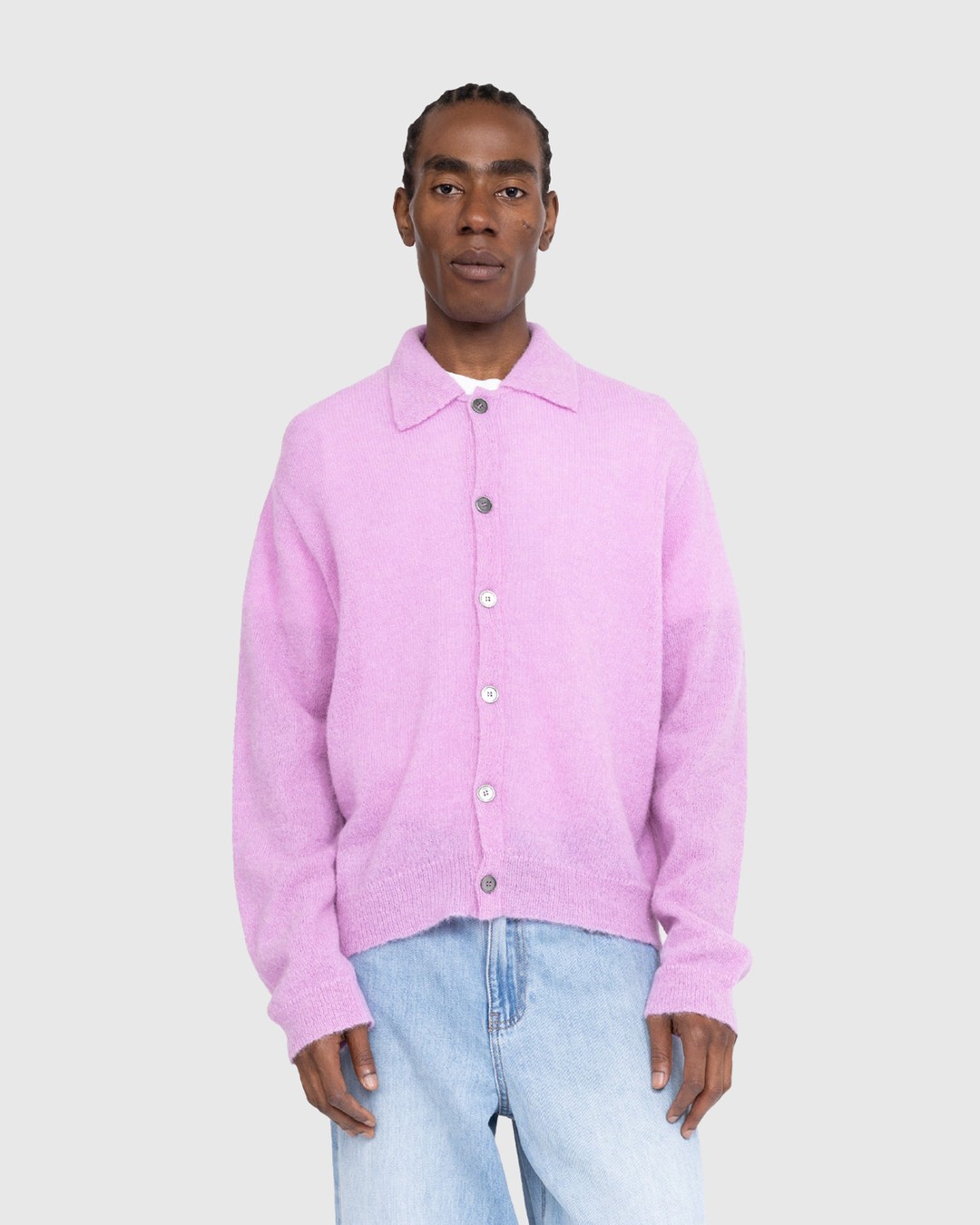 Our Legacy – Evening Polo Candyfloss Fuzzy Alpaca - Knitwear - Pink - Image 2