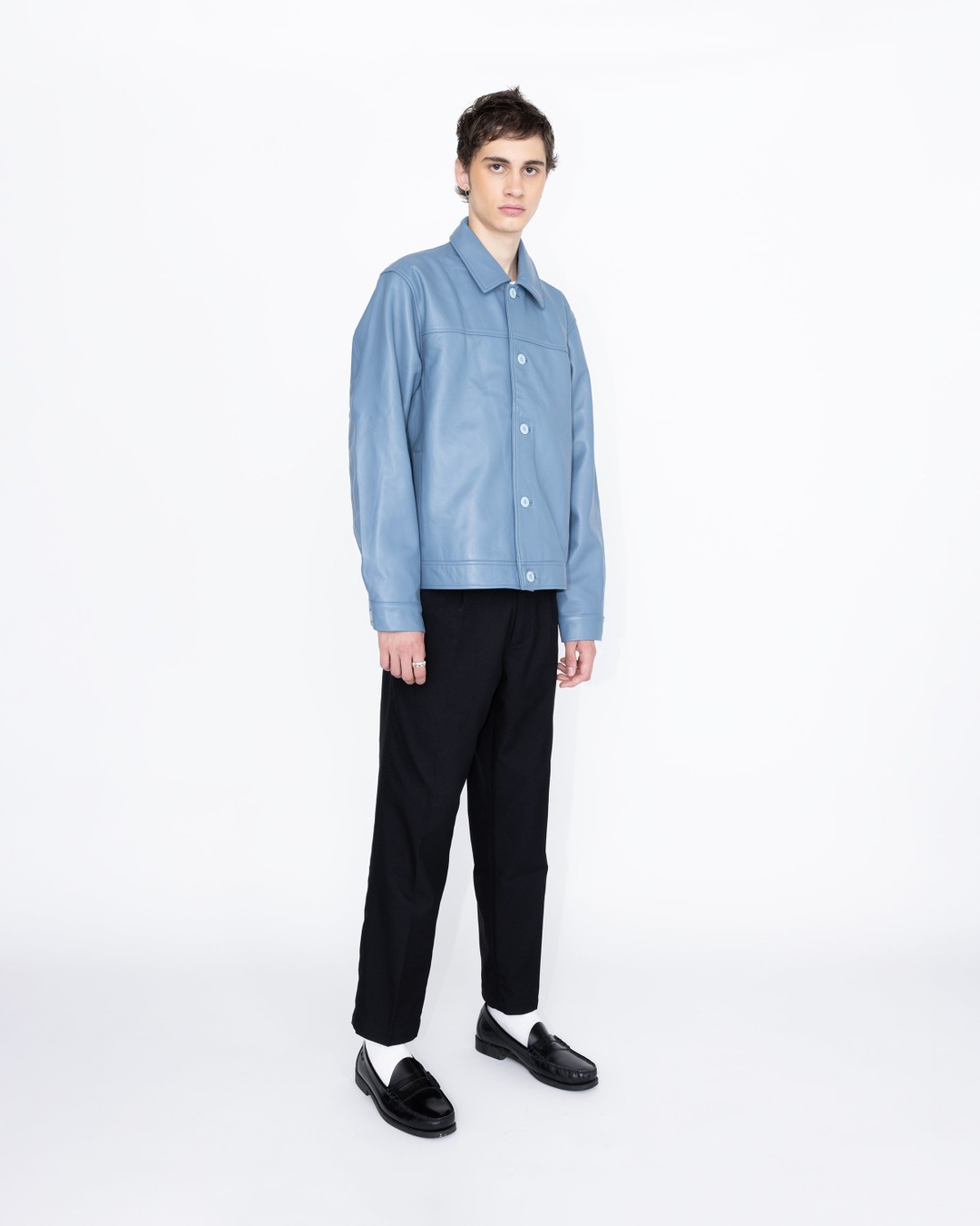 Highsnobiety HS05 – Leather Jacket Blue - Outerwear - Blue - Image 4