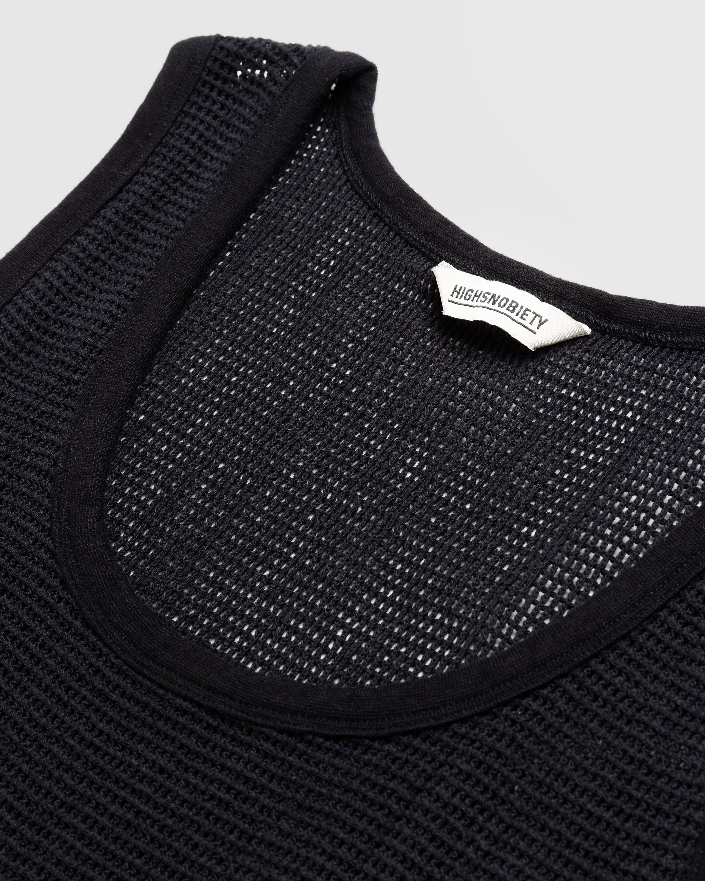 Highsnobiety – Cotton Mesh Knit Tank Top Black - Tops - Black - Image 6