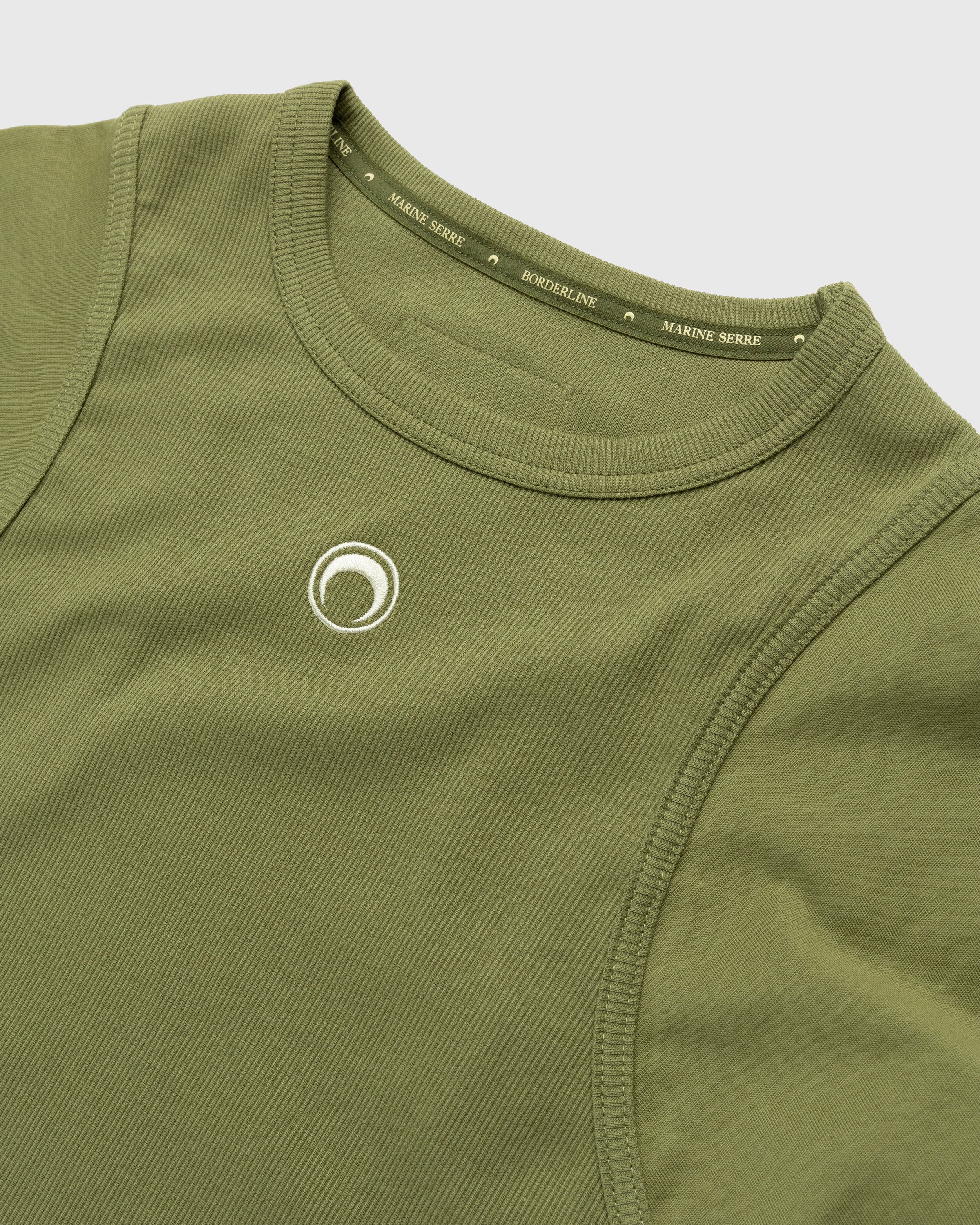 Marine Serre – Organic Cotton Relaxed Long-Sleeve Top Green - Longsleeves - Green - Image 5