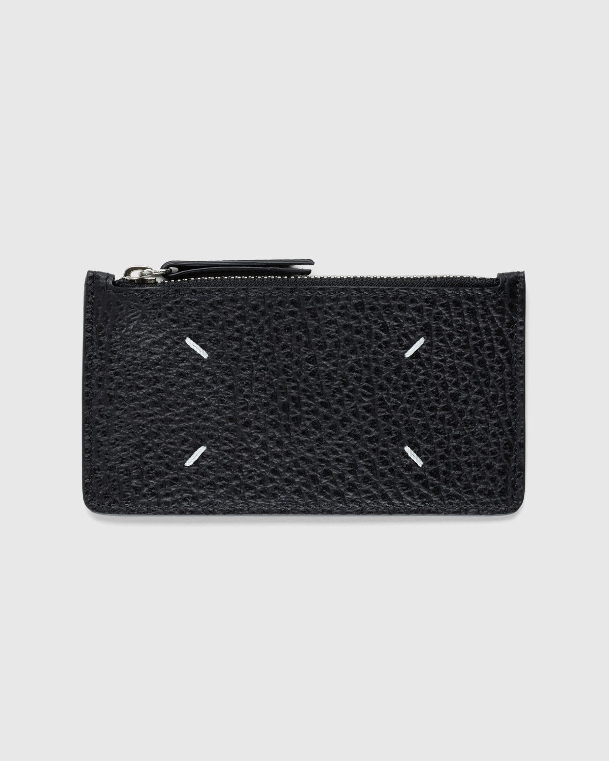 Maison Margiela – Zip Leather Card Holder Black - Wallets - Black - Image 1