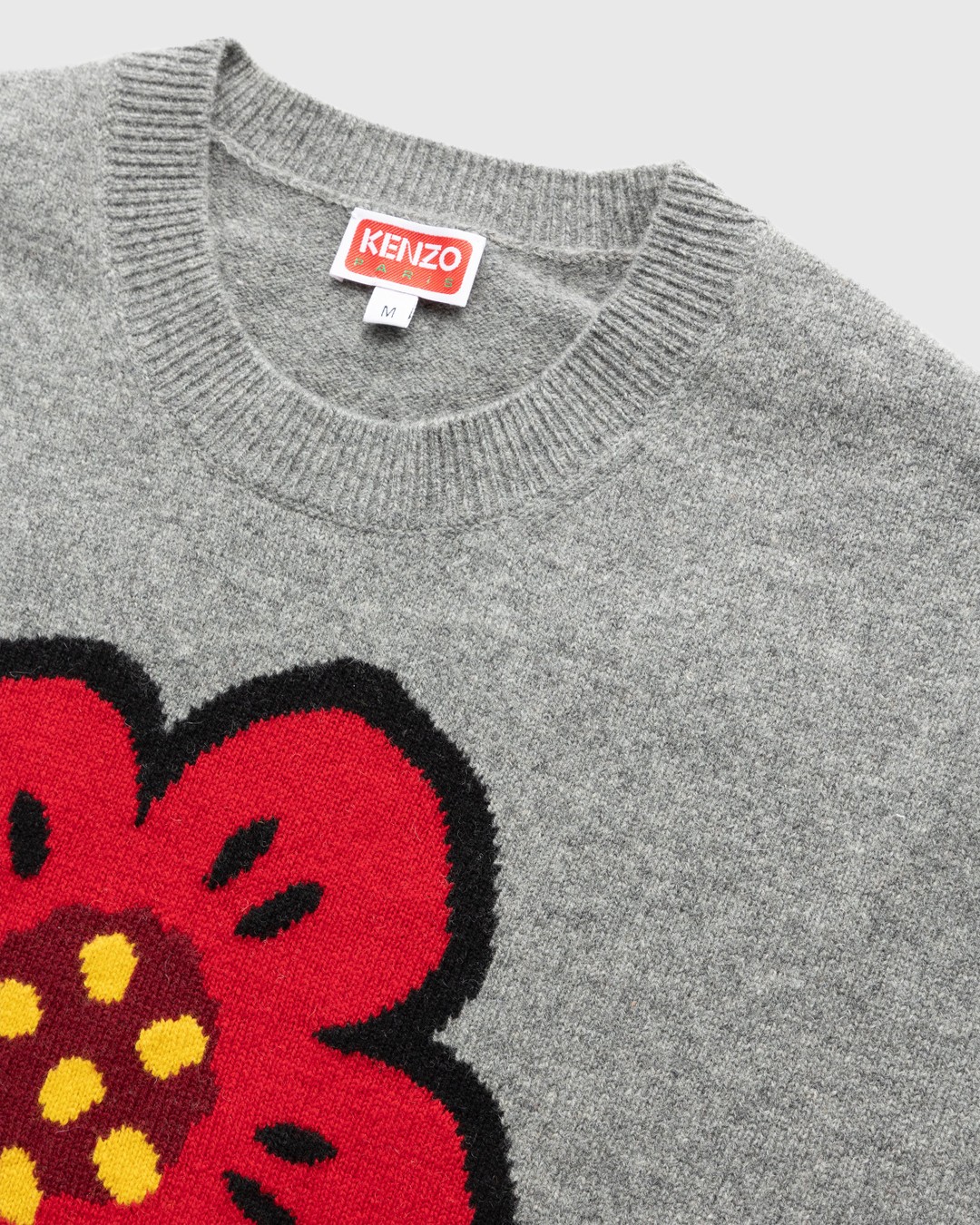 Kenzo – Boke Flower Merino Wool Sweater Middle Grey - Crewnecks - Grey - Image 4