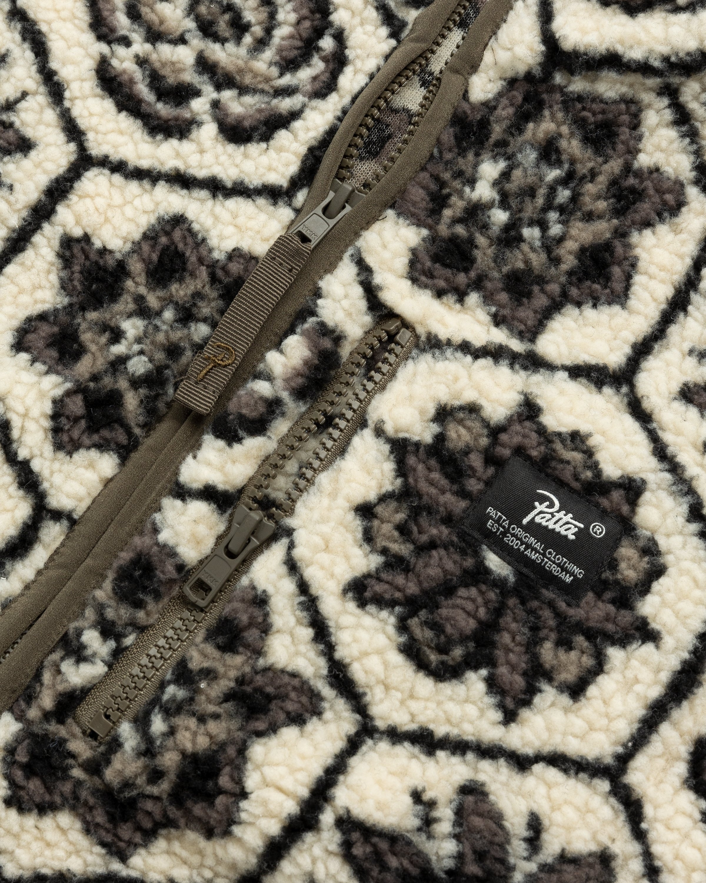 Patta – Wall Flower Fleece Jacket Birch/Dark Gull Grey - Outerwear - Grey - Image 3