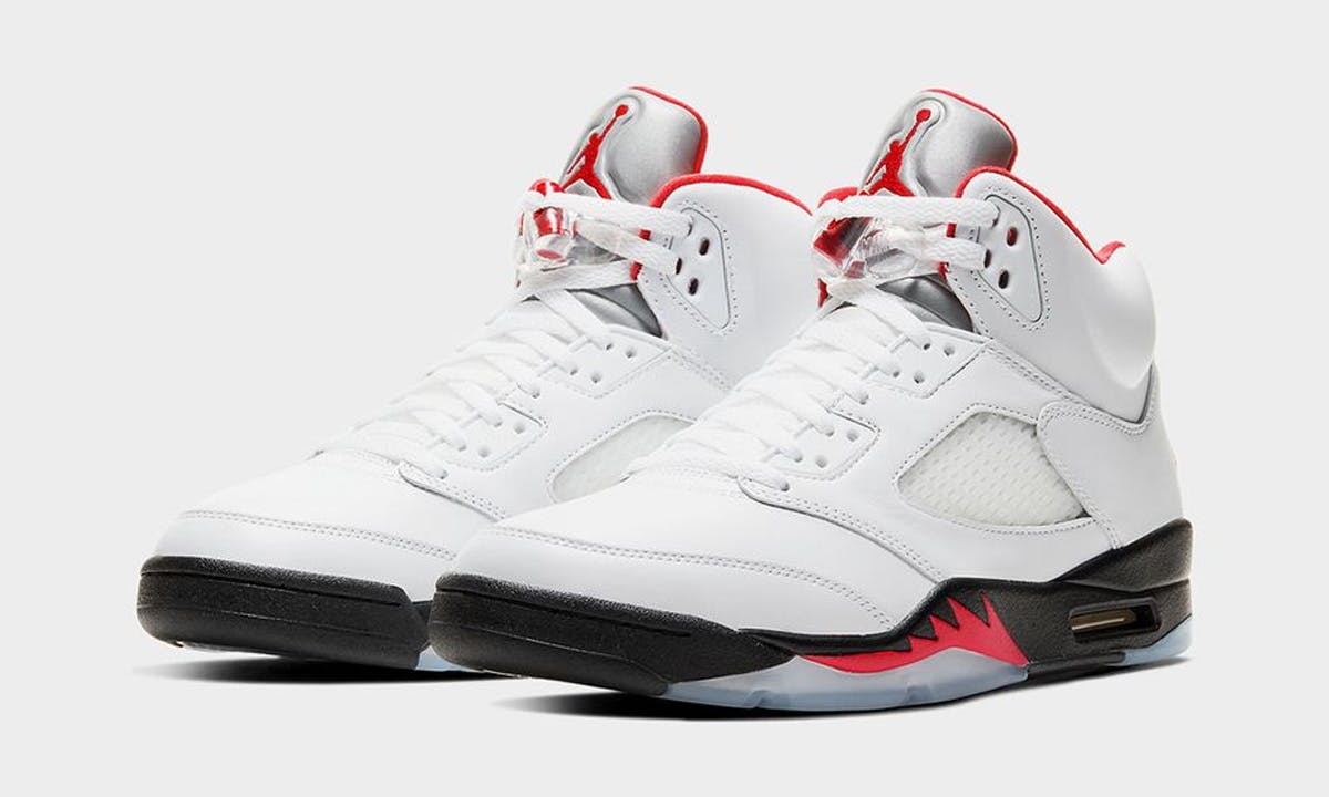 fire red jordans 5