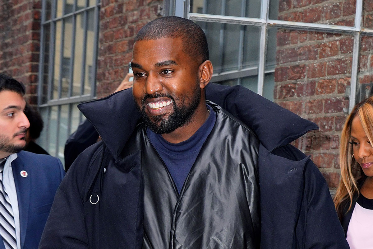Kanye West smiling in New York city