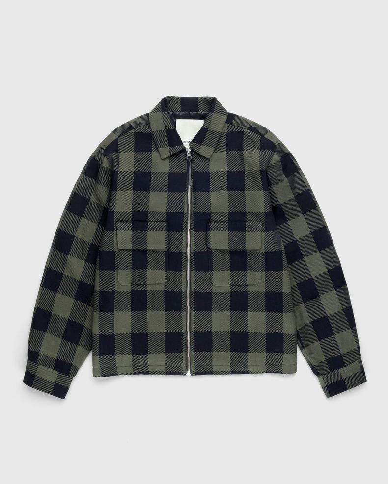 Buffalo Check Zip Shirt Olive