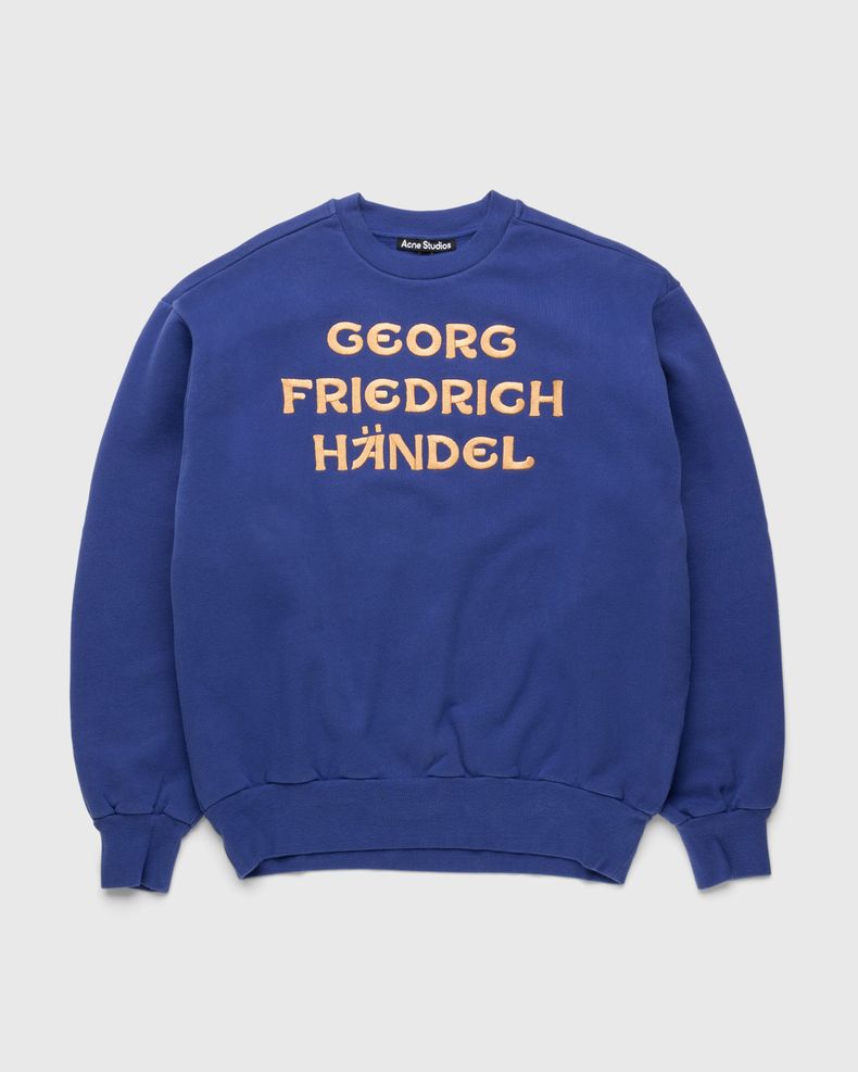 Acne Studios – George Friedrich Handel Embroidered Crewneck Sweatshirt Blue