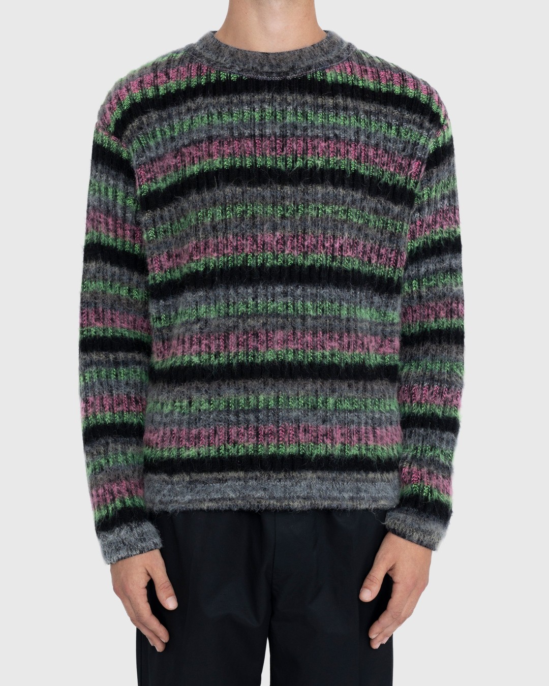 AGR – Fuzzy Mohair Crewneck Sweater Multi - Knitwear - Multi - Image 2