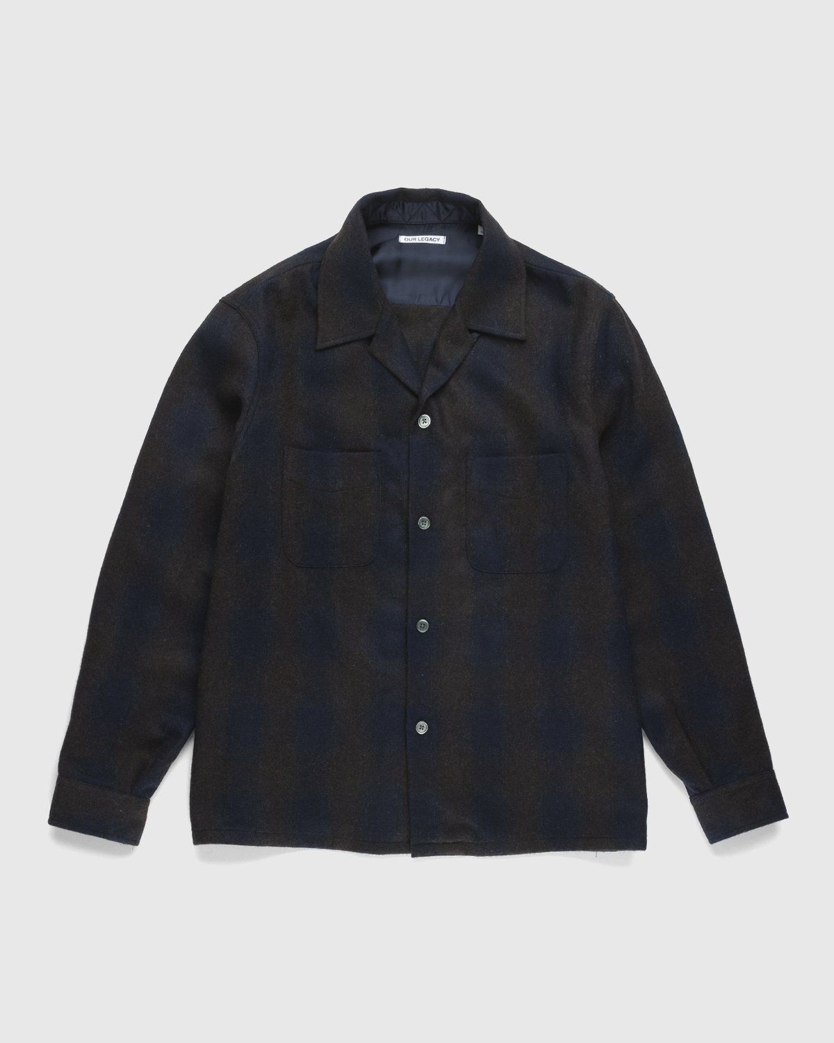 Our Legacy – Heusen Shirt Navy Shadow Check - Shirts - Blue - Image 1