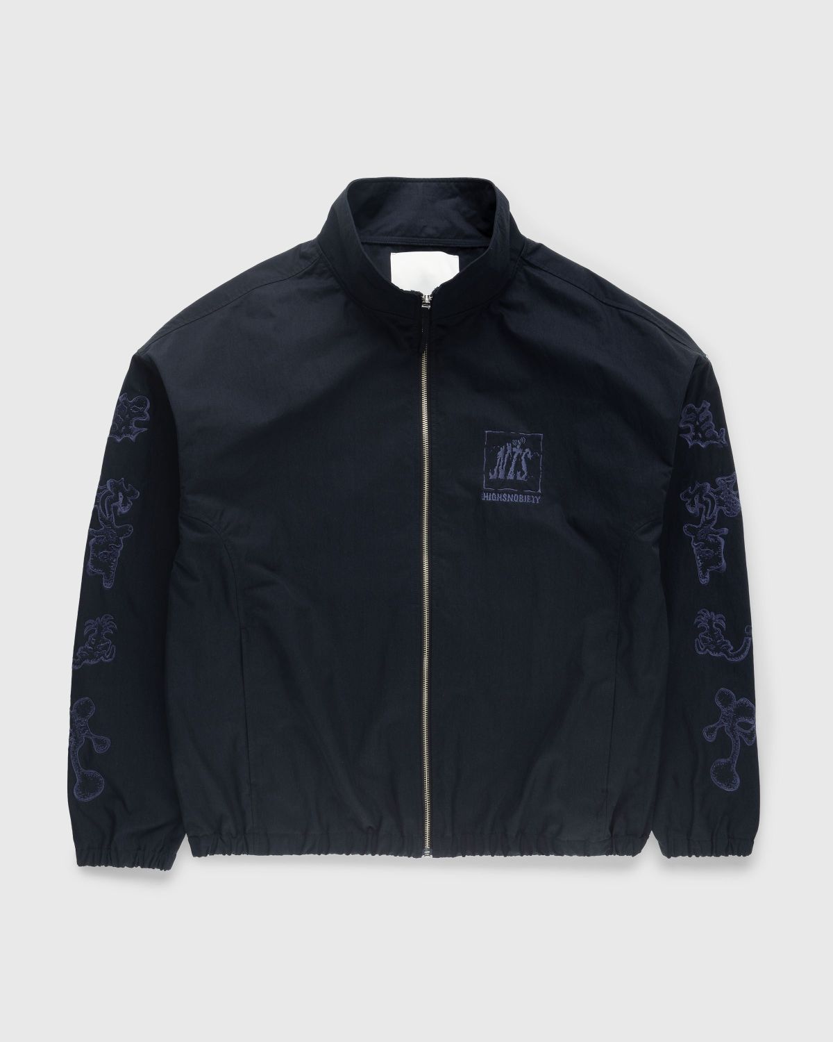 NTS x Highsnobiety – Brushed Nylon Track Jacket Navy - Outerwear - Black - Image 1