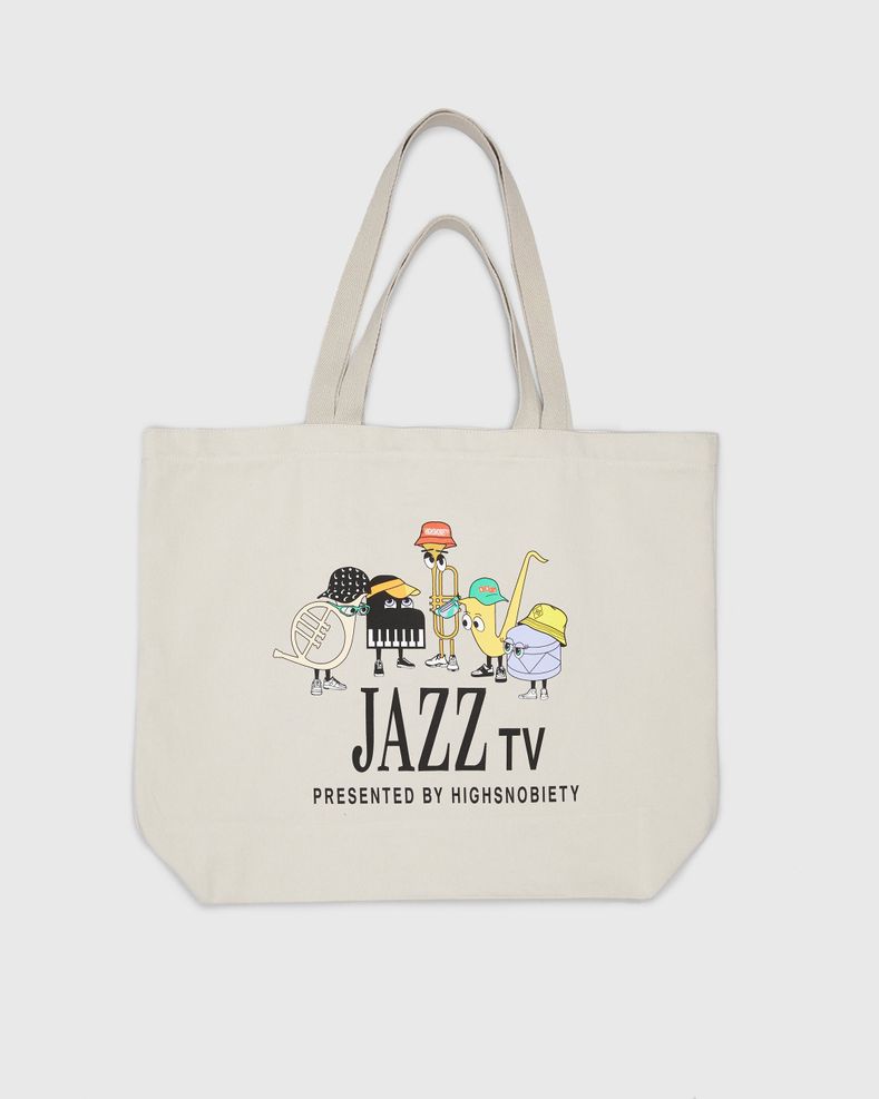 Newport Jazz Logo Tote Beige