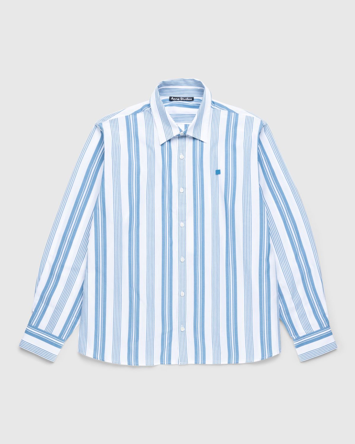 Acne Studios – Stripe Button-Up Shirt White/Steel Blue - Shirts - White - Image 1