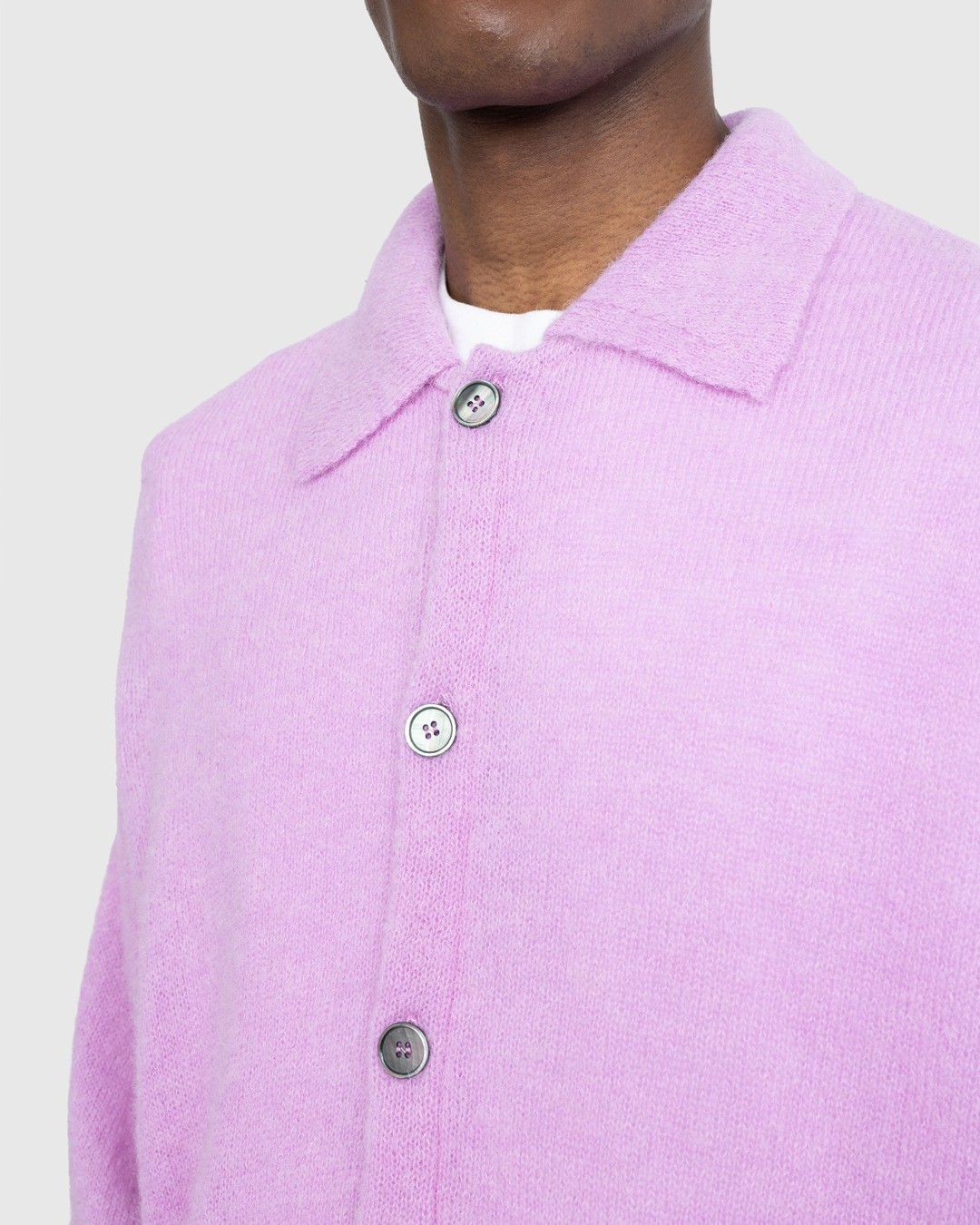 Our Legacy – Evening Polo Candyfloss Fuzzy Alpaca - Knitwear - Pink - Image 5