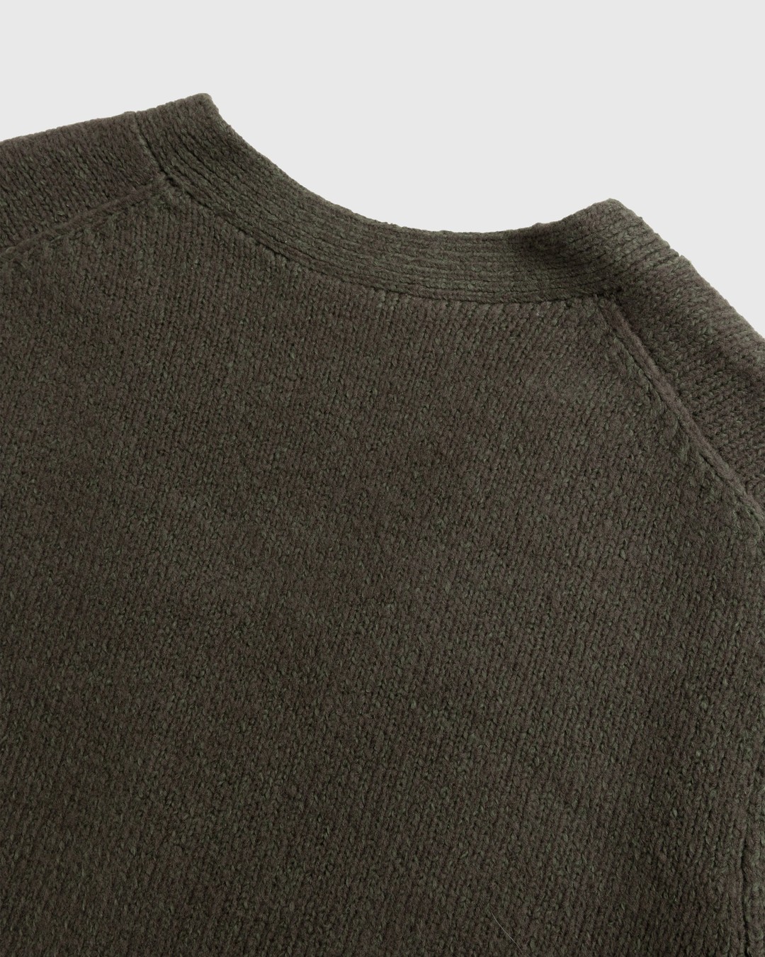 Acne Studios – Wool Blend V-Neck Cardigan Sweater Forest Green - Knitwear - Grey - Image 4