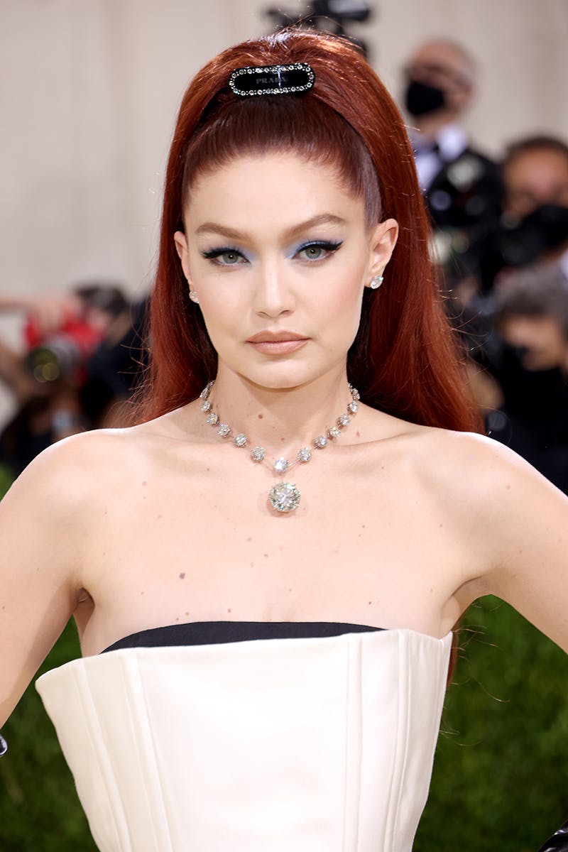 bella hadid gold necklace dress Vintage Necklace, 18k Yellow Gold / Ruby