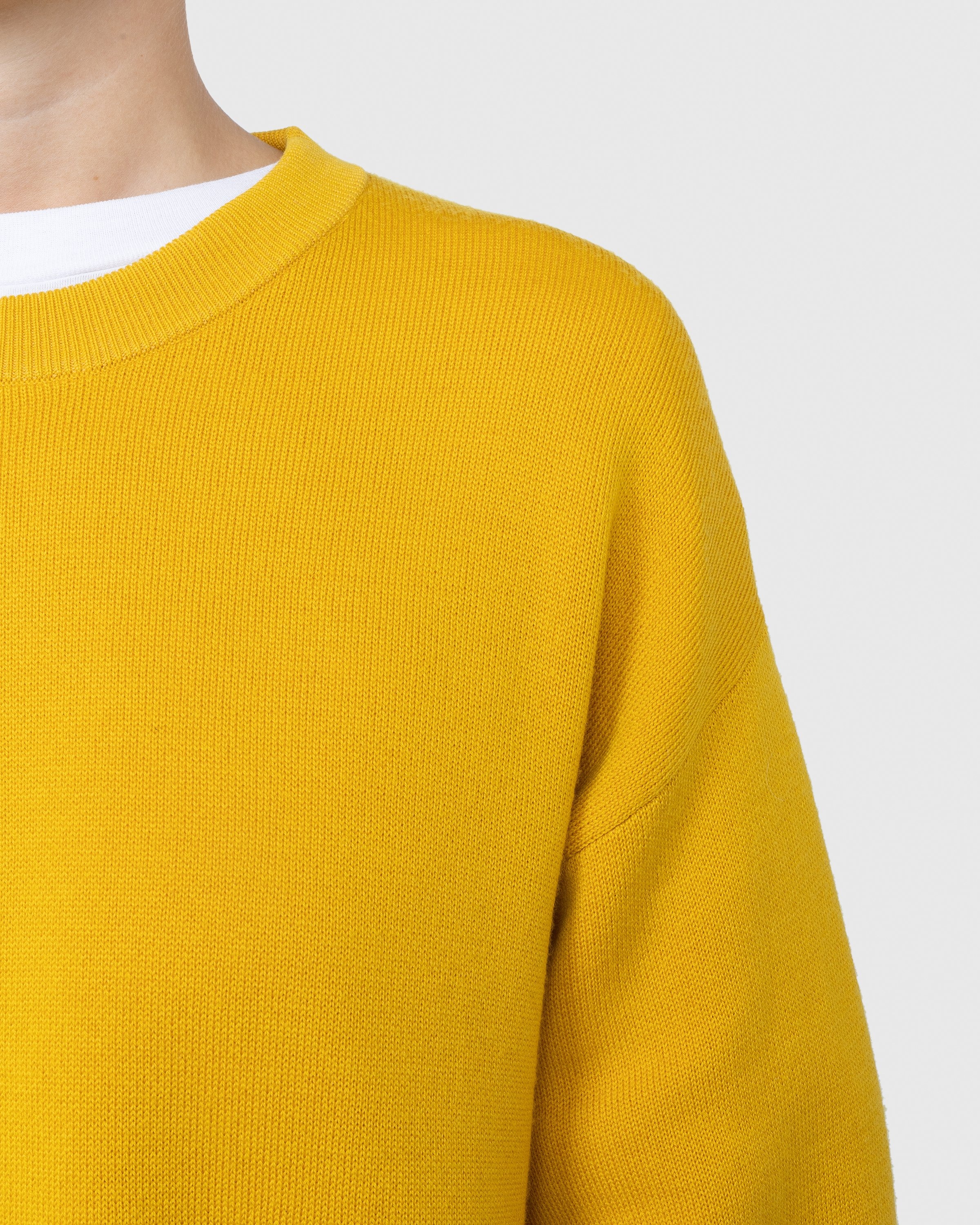 Acne Studios – Merino Wool Crewneck Sweater Yellow - Crewnecks - Yellow - Image 6