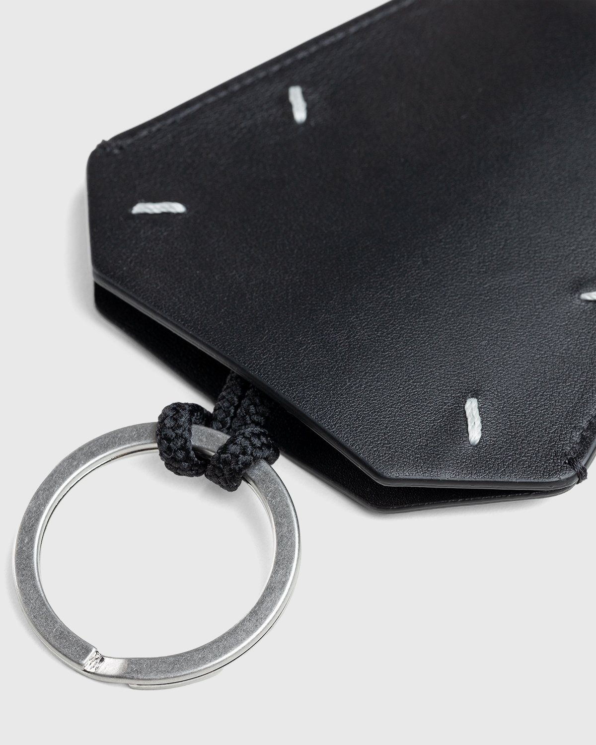 Maison Margiela – Leather Key Ring Black - Keychains - Black - Image 3