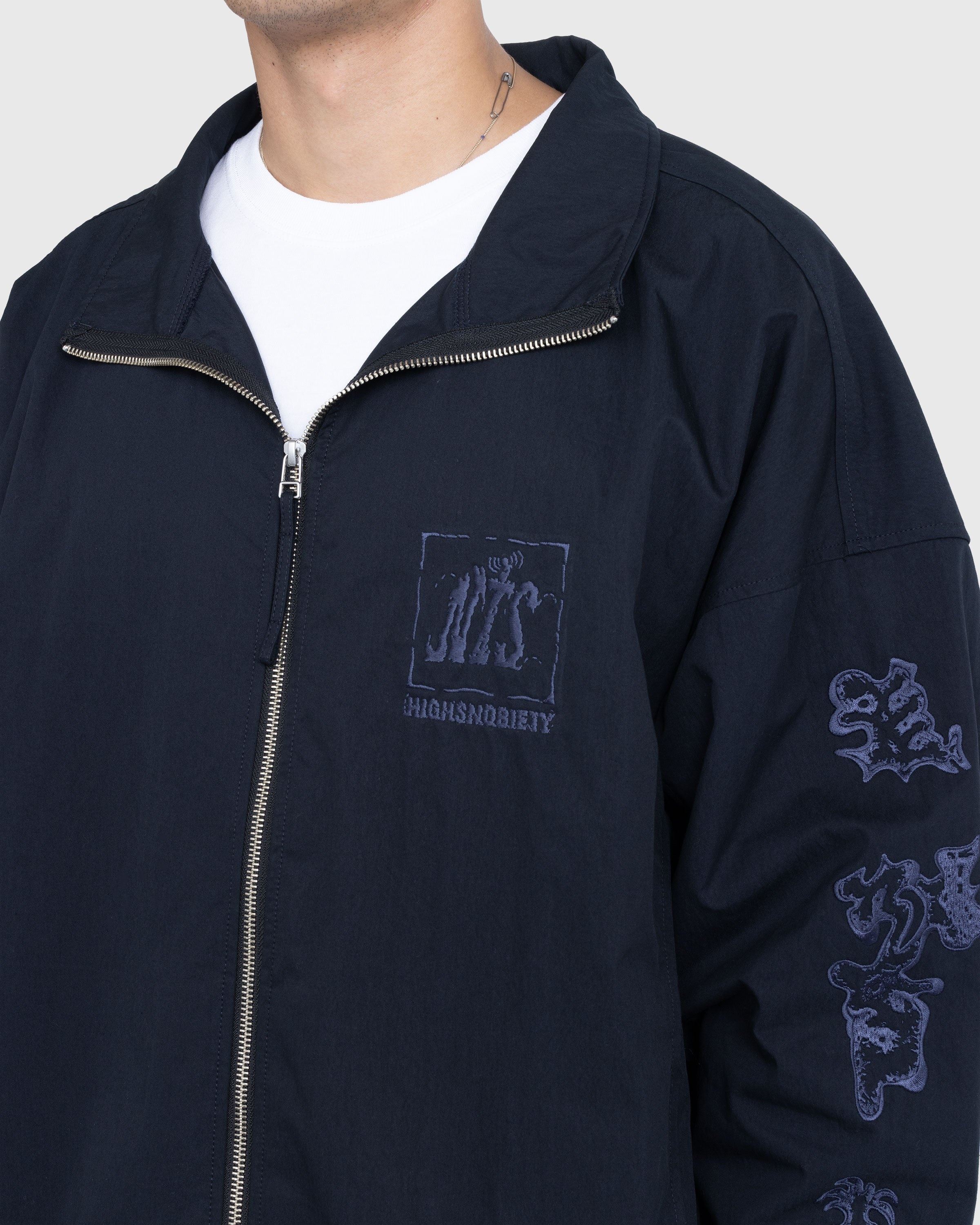 NTS x Highsnobiety – Brushed Nylon Track Jacket Navy - Outerwear - Black - Image 6