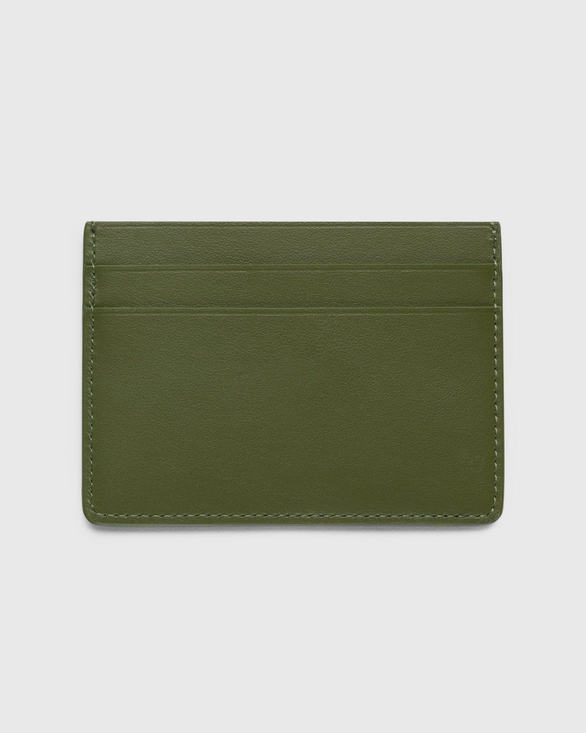 Jil Sander – Leather Card Holder Green - Wallets - Grey - Image 2