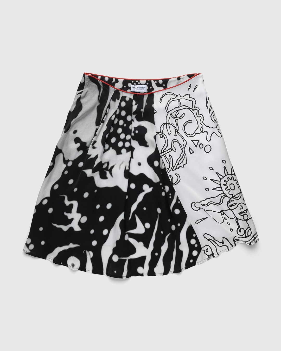 Honey Fucking Dijon x Steven Arnold – Drapy Satin Asymmetrical Woven Skirt - Skirts - White - Image 1