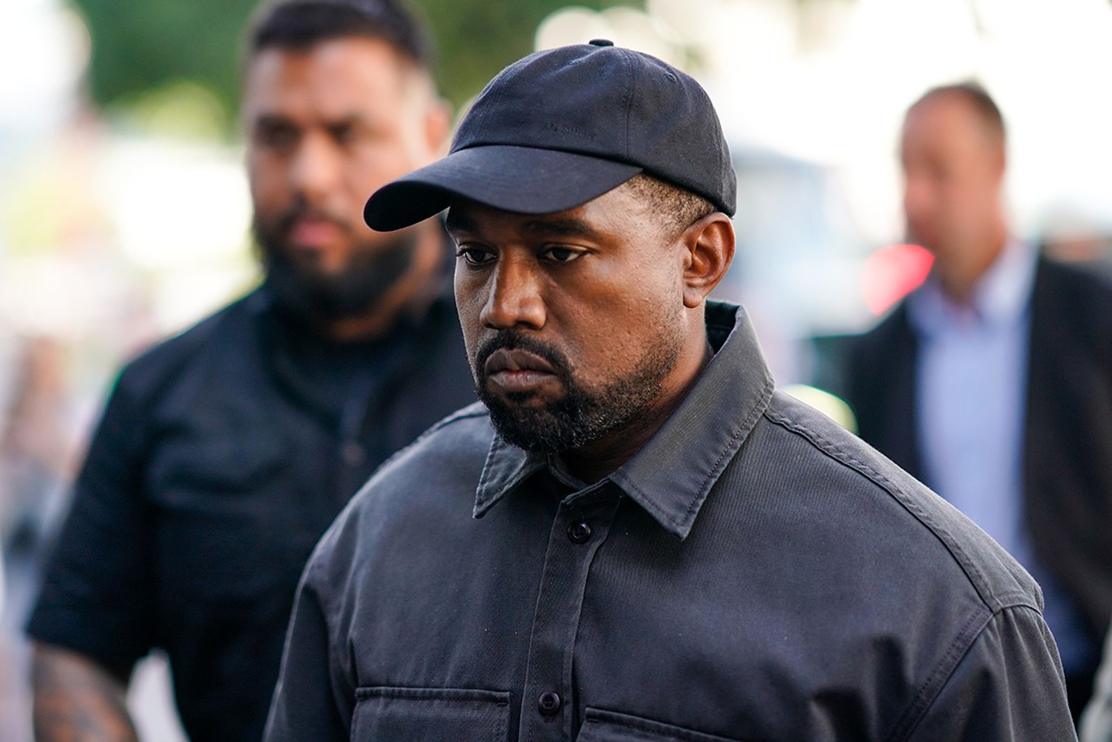Kanye West black cap and jacket