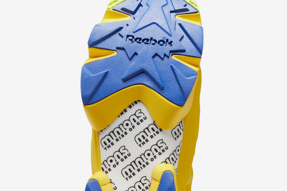 Yellow and blue Minion-themed Reebok Instapump Fury OG