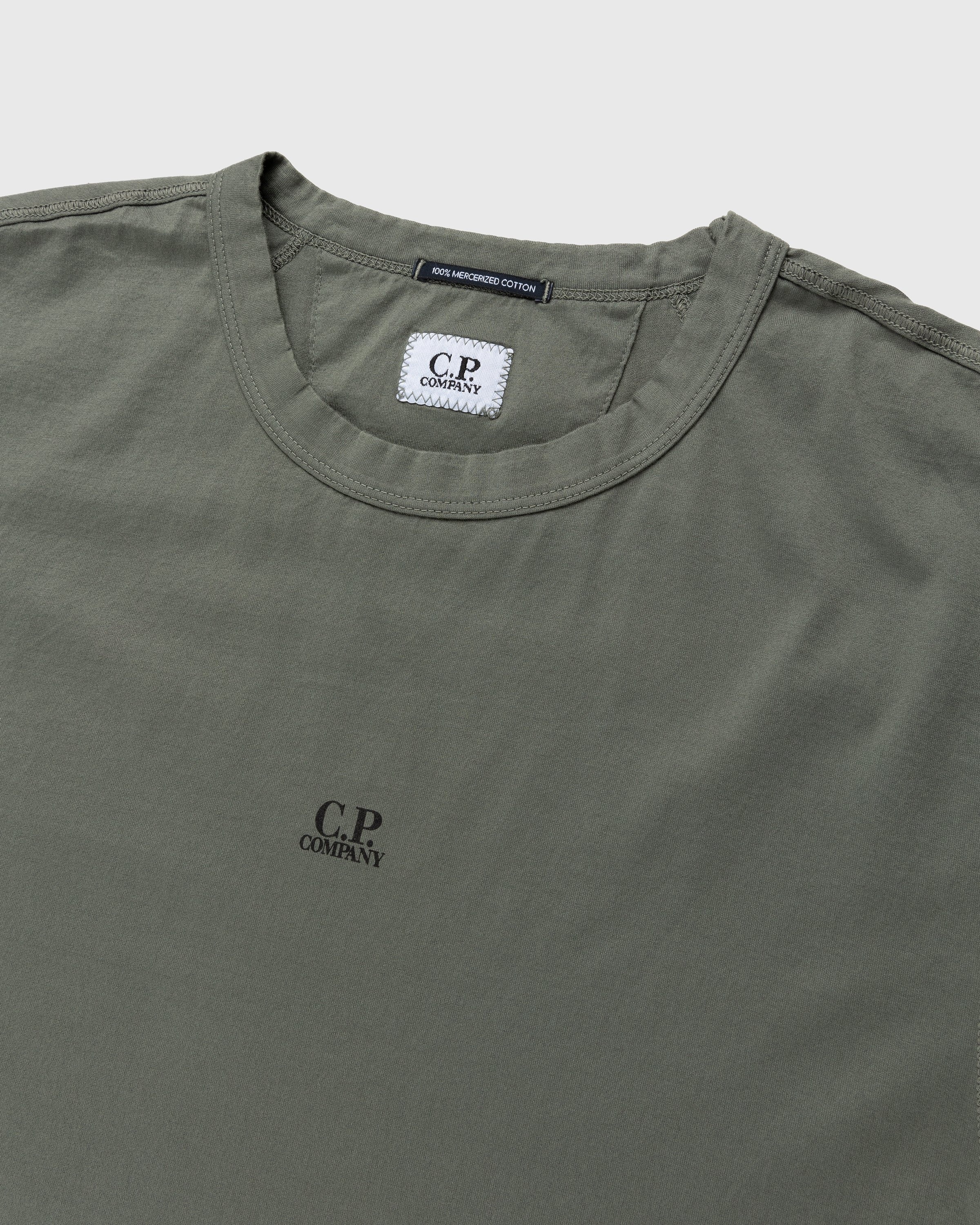 C.P. Company – Mercerized Light Jersey T-Shirt Light Thyme - T-shirts - Yellow - Image 3