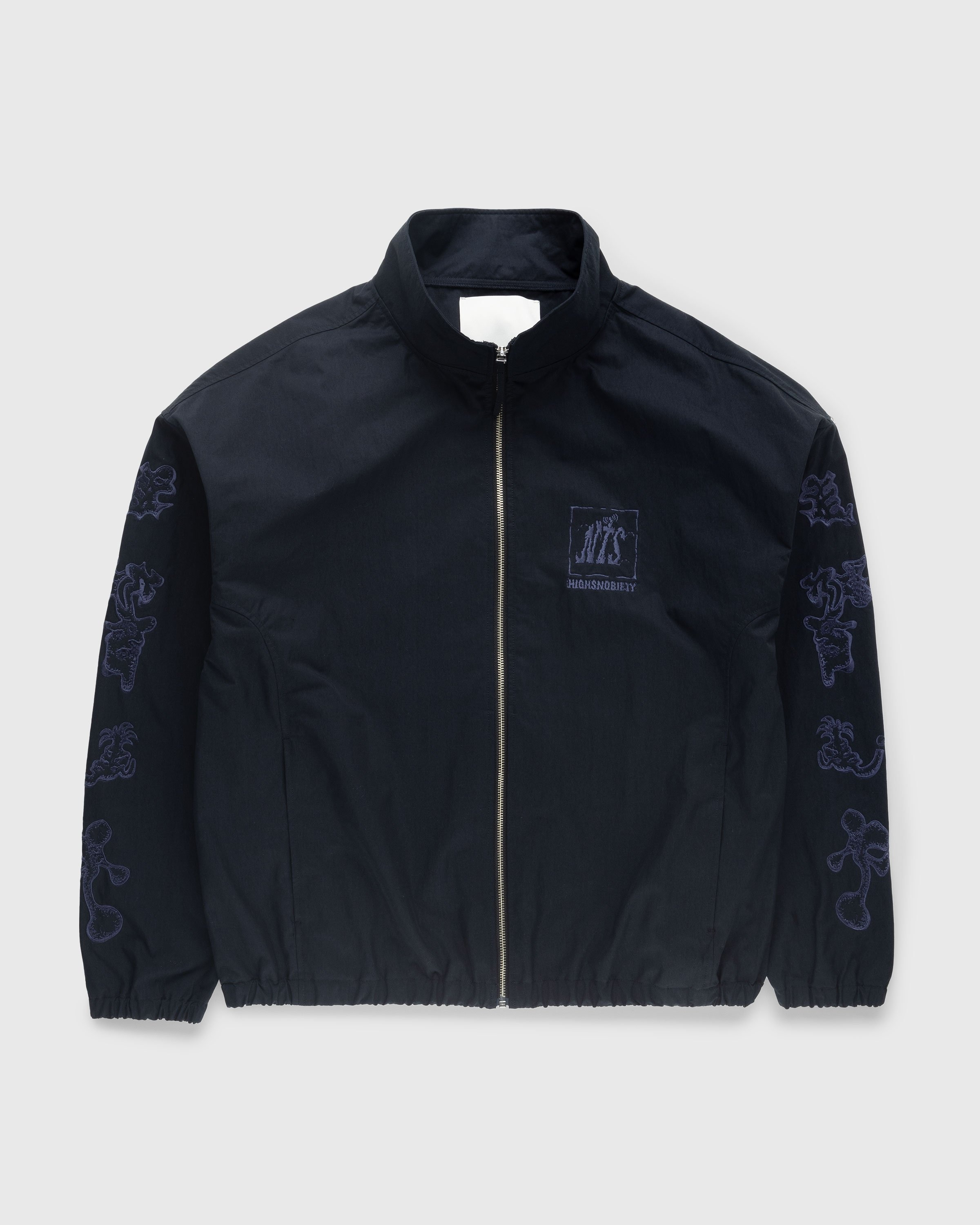 NTS x Highsnobiety – Brushed Nylon Track Jacket Navy - Outerwear - Black - Image 1