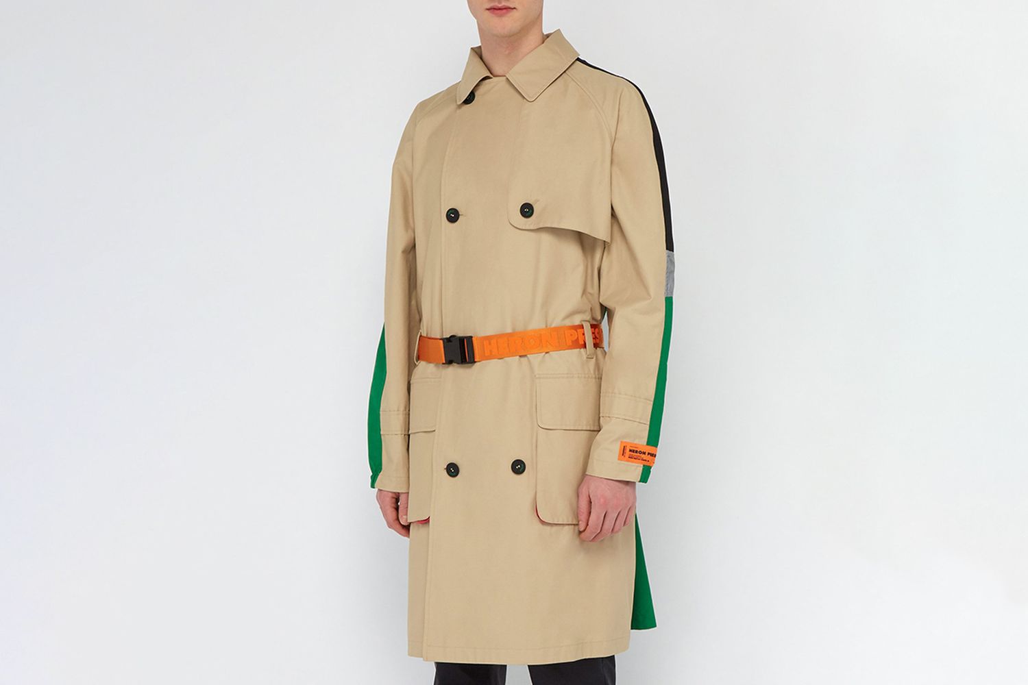 Belted Cotton-blend Trench Coat