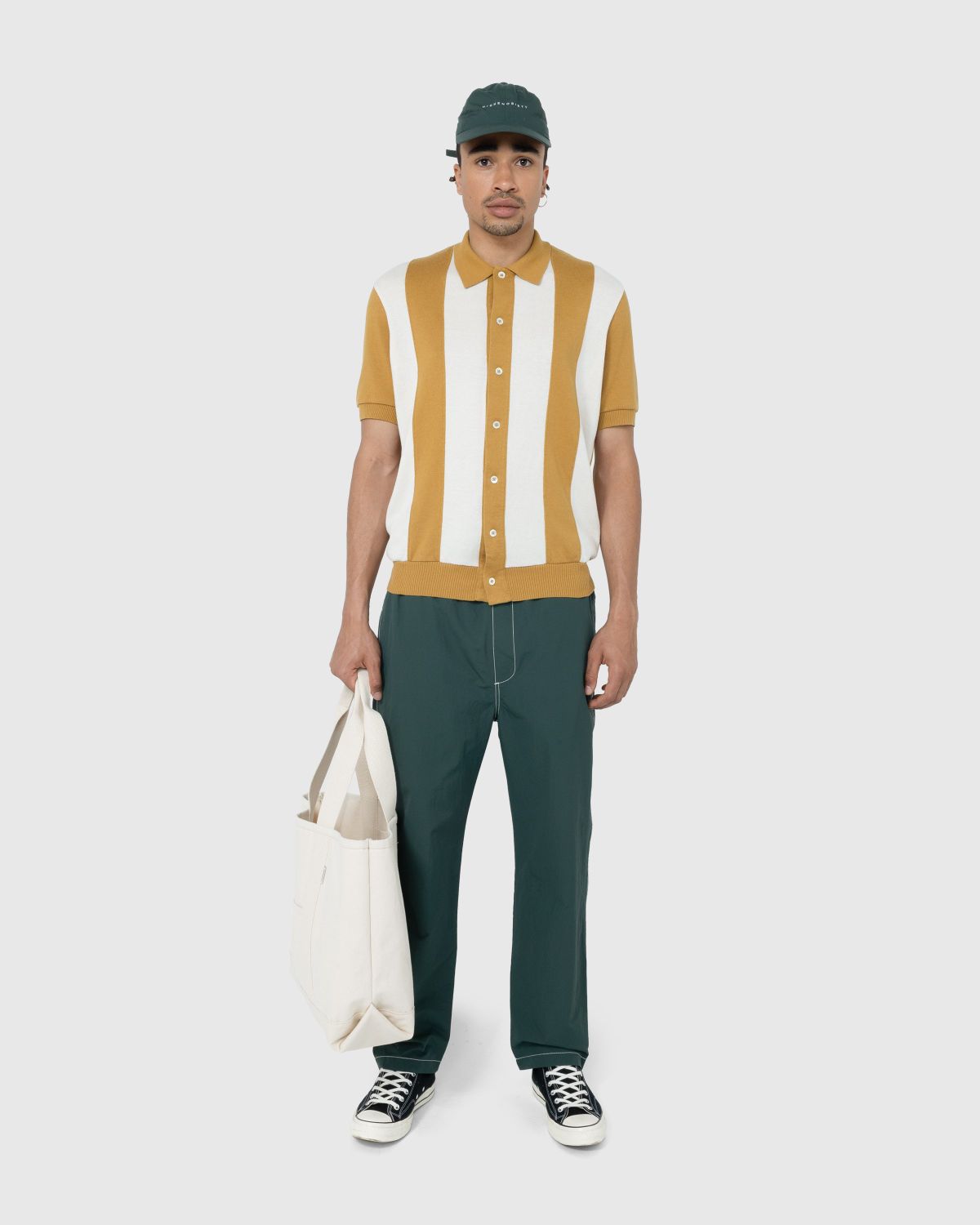 Highsnobiety – Contrast Brushed Nylon Elastic Pants Beige - Pants - Beige - Image 6