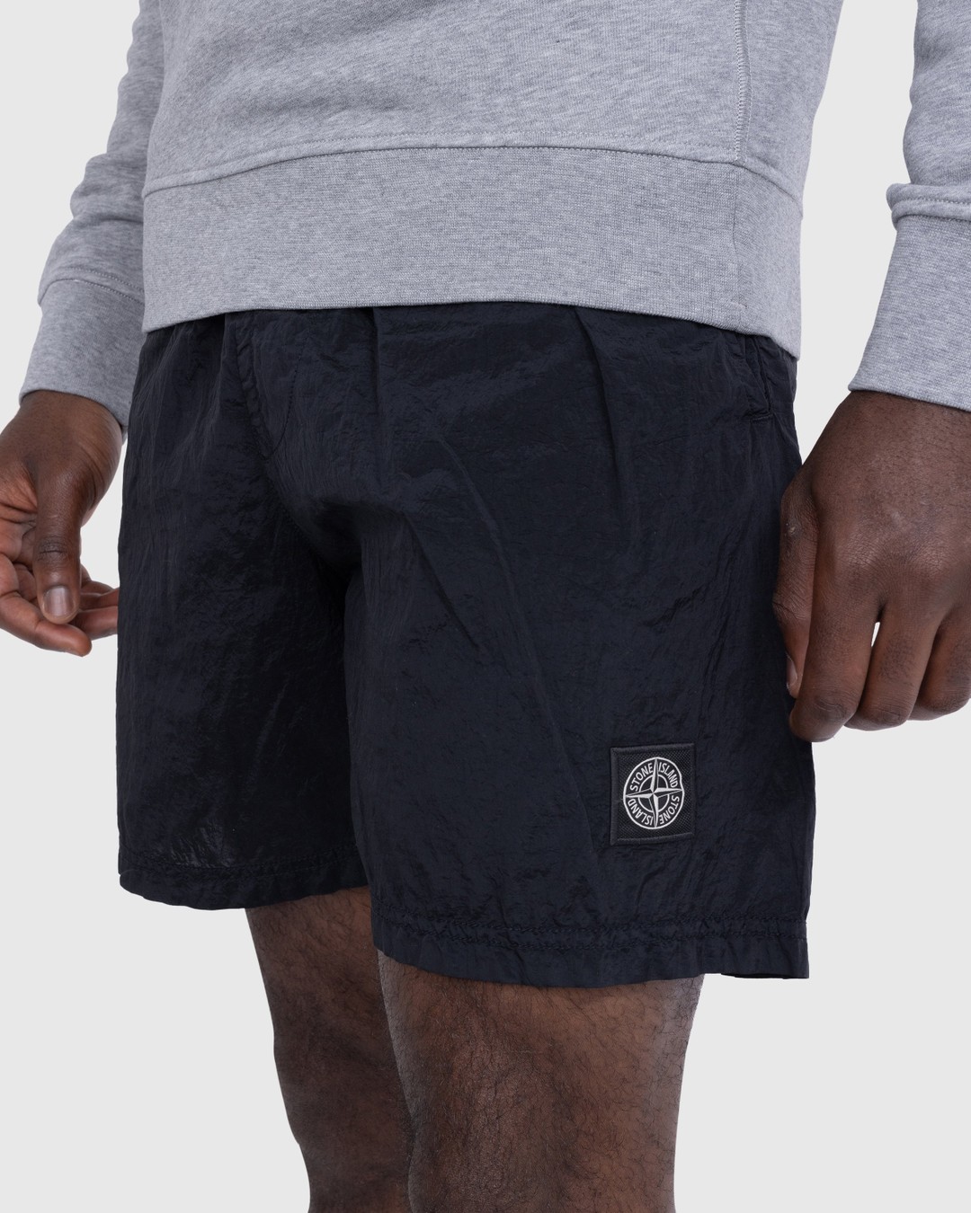 Black stone island shorts hotsell