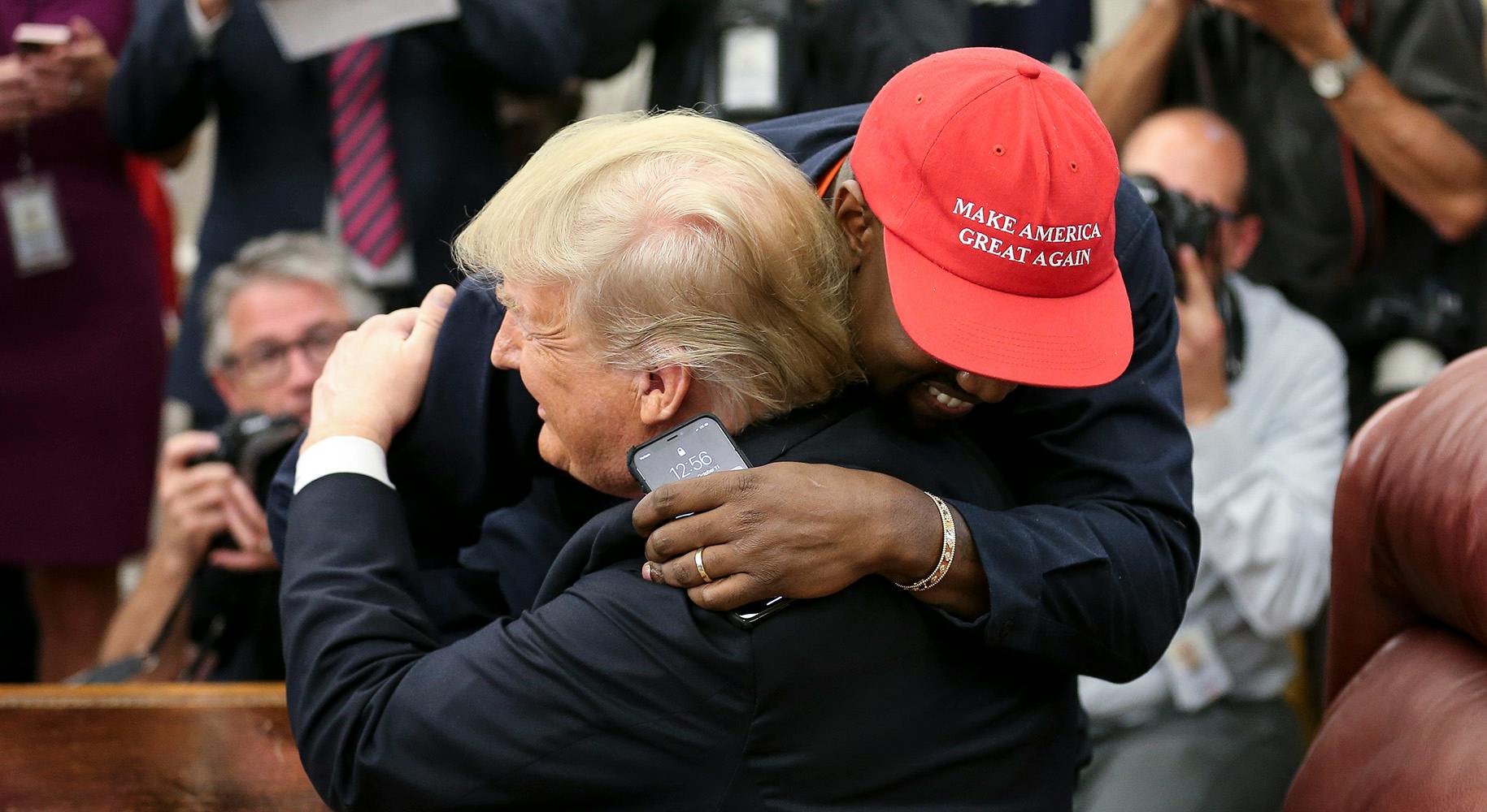 kanye west trump maga make america great again hat meeting interview