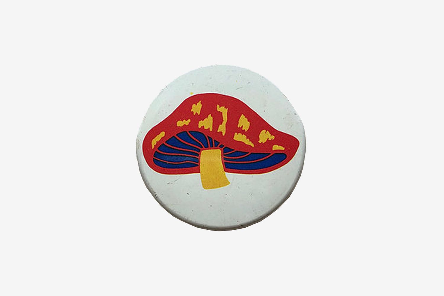 1970s Mushroom Print Pin Badge