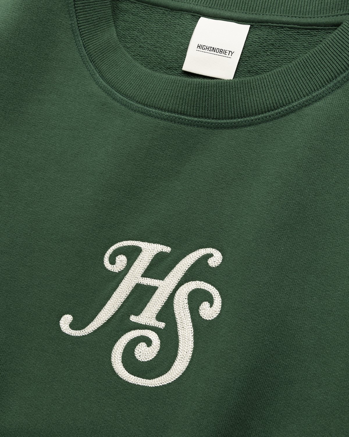 Highsnobiety – Logo Fleece Staples Crew Campus Green - Sweatshirts - Green - Image 3