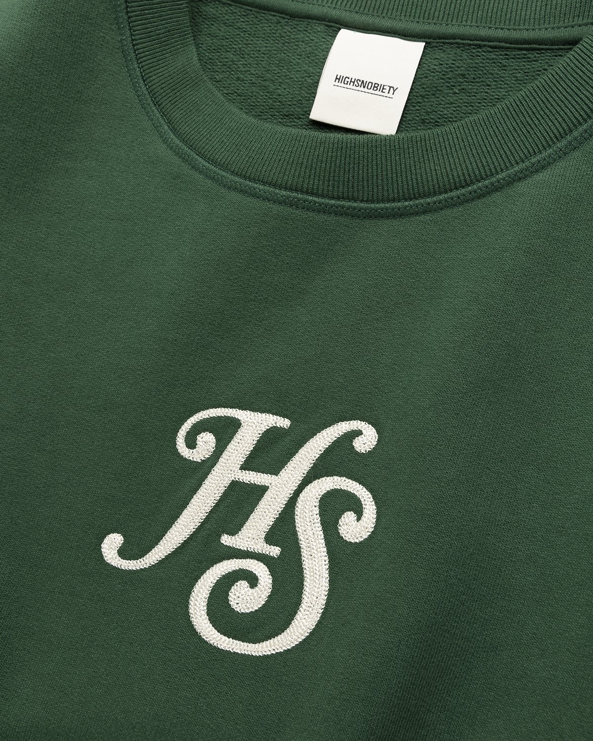 Highsnobiety – Logo Fleece Staples Crew Campus Green - Sweats - Green - Image 3