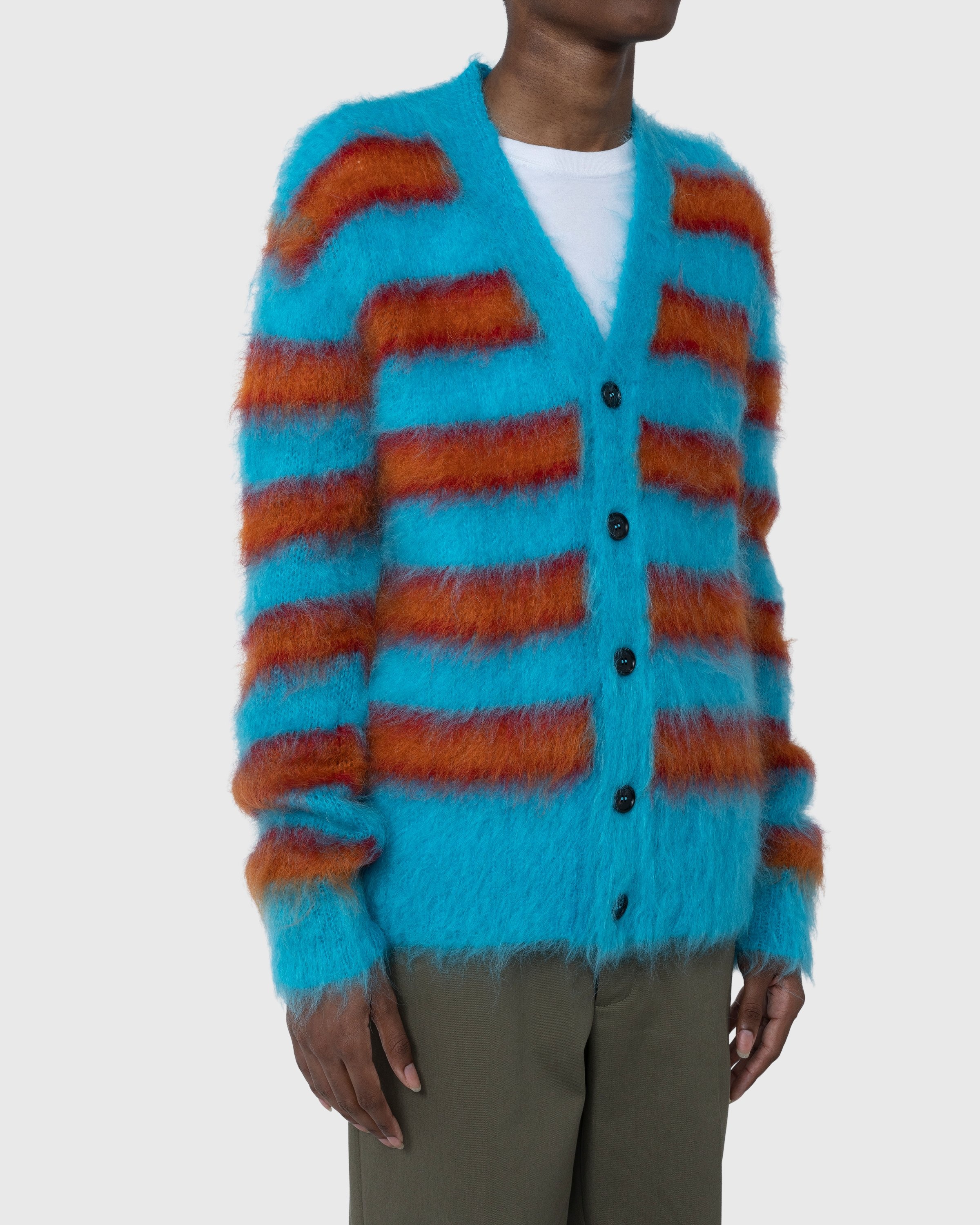 Marni – Striped Mohair Cardigan Multi - Knitwear - Multi - Image 3