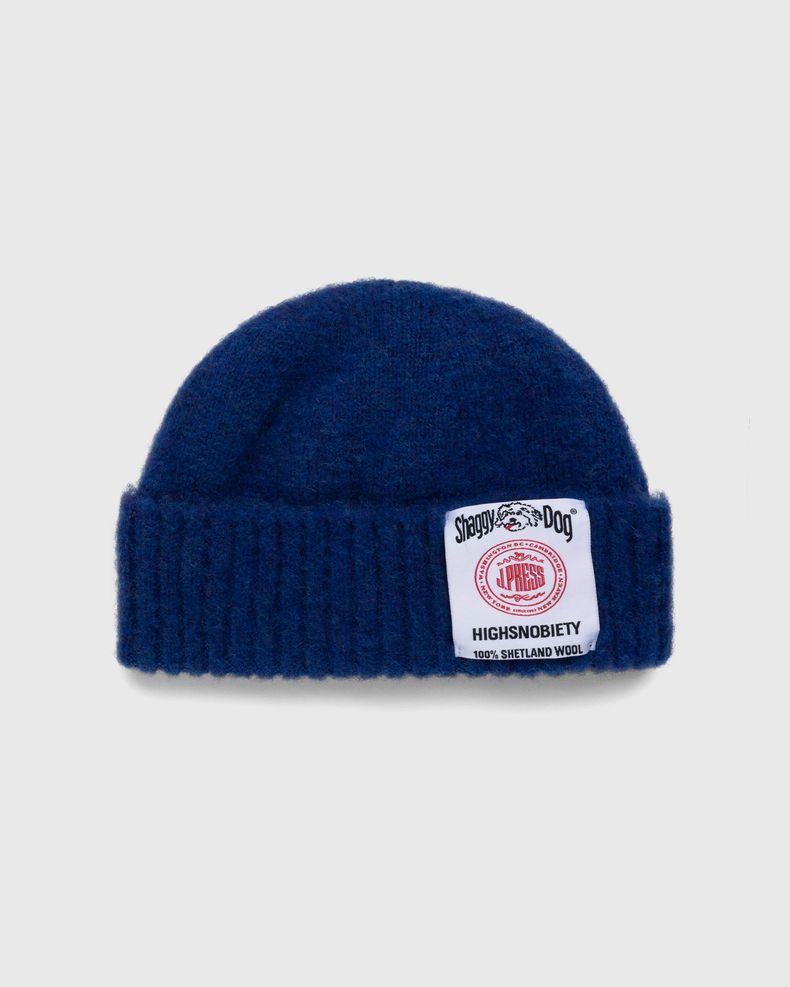 Shaggy Dog Knit Beanie Blue