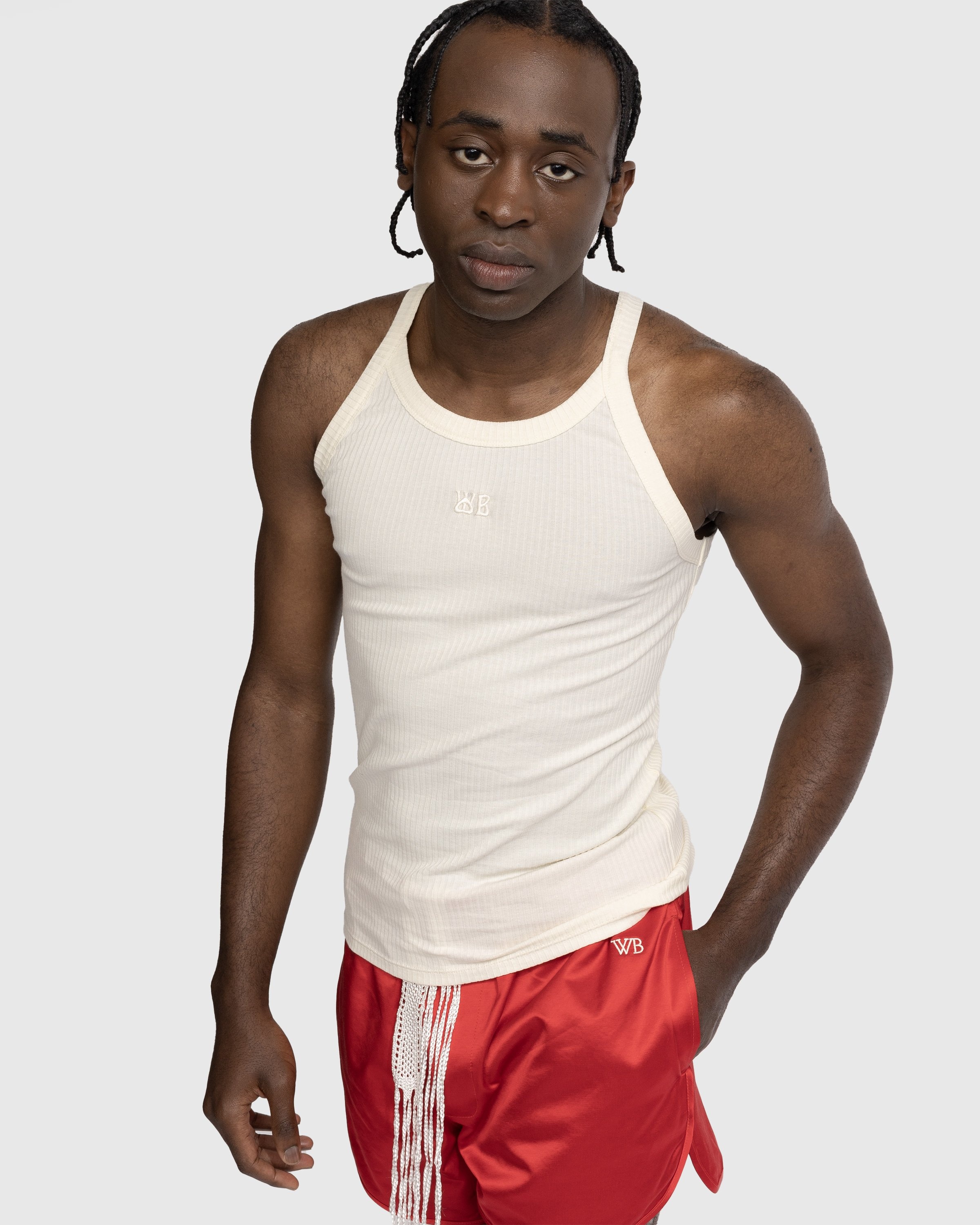 Wales Bonner – Groove Tank - Men Tops - Beige - Image 5