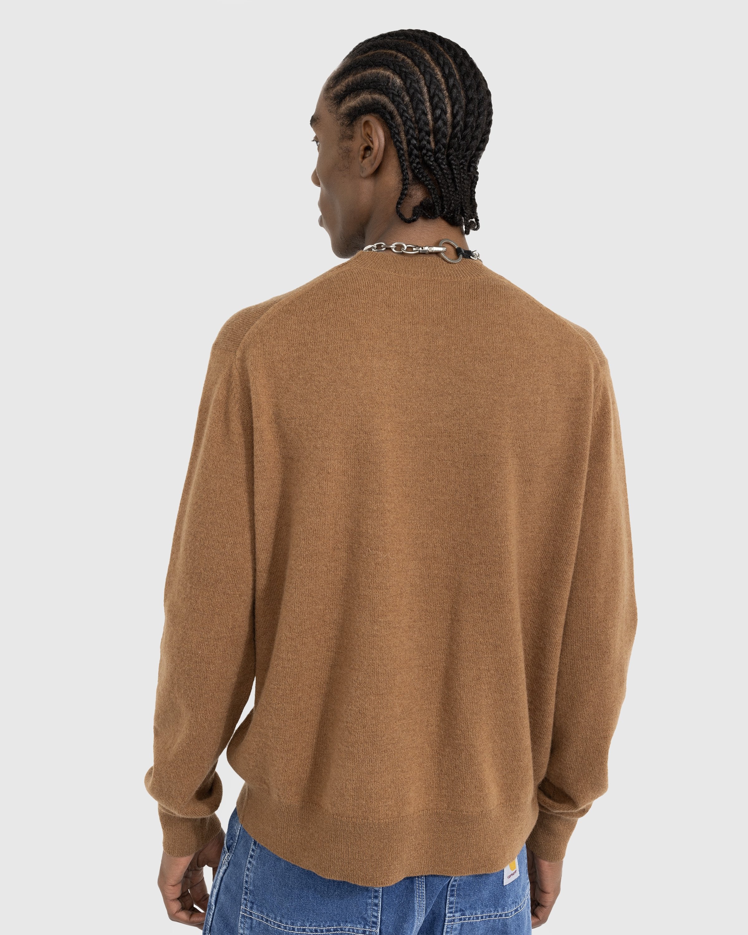 Acne Studios – Wool Crewneck Sweater Toffee Brown - Knitwear - Brown - Image 3