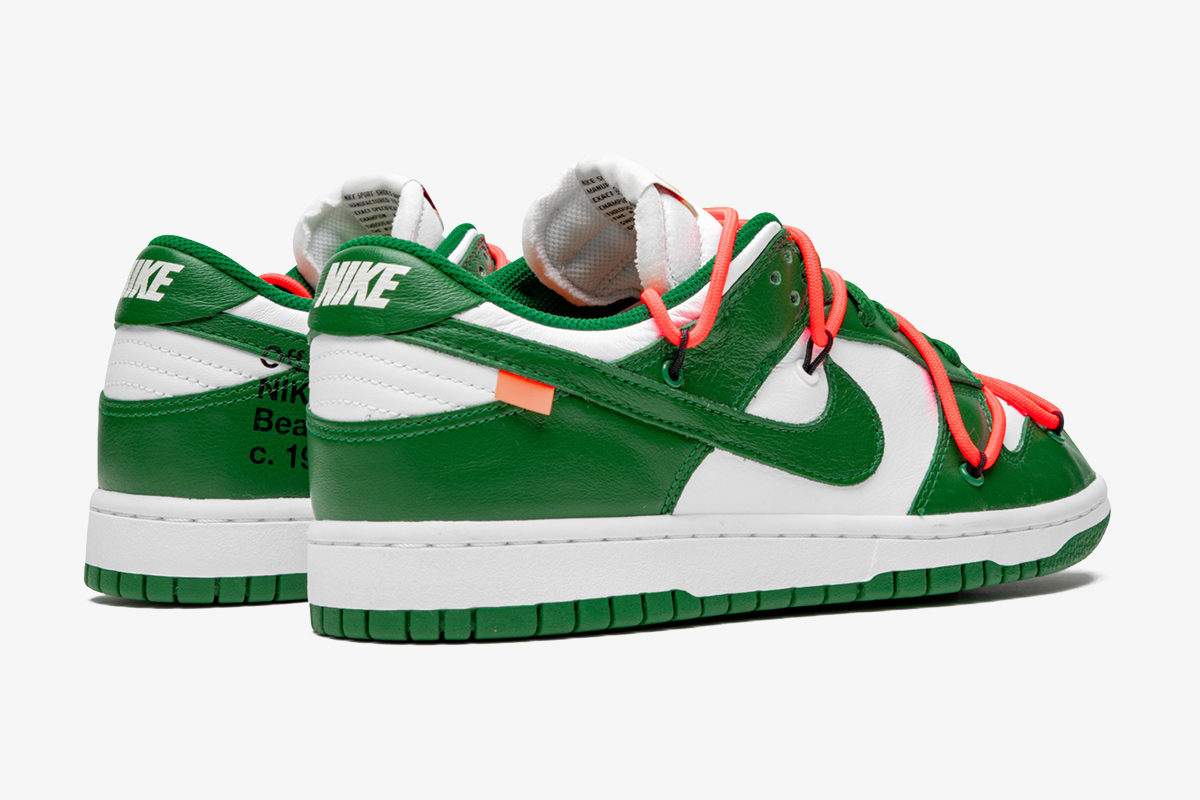 Off-White™ green and white dunks x Nike Dunk Low: Detailed Look & Rumored Release Info
