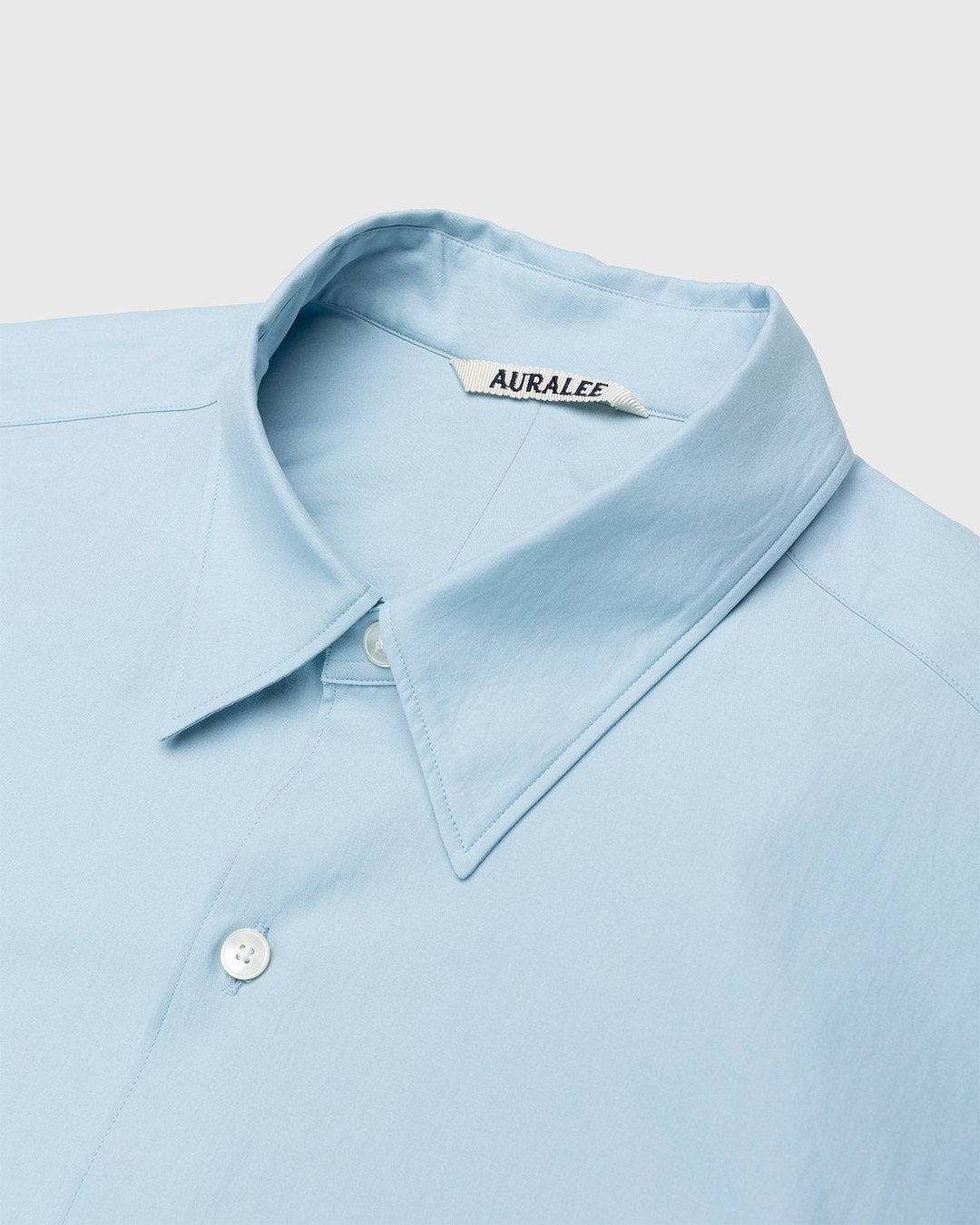 Auralee – Twill Shirt Blue - Longsleeve Shirts - Blue - Image 3