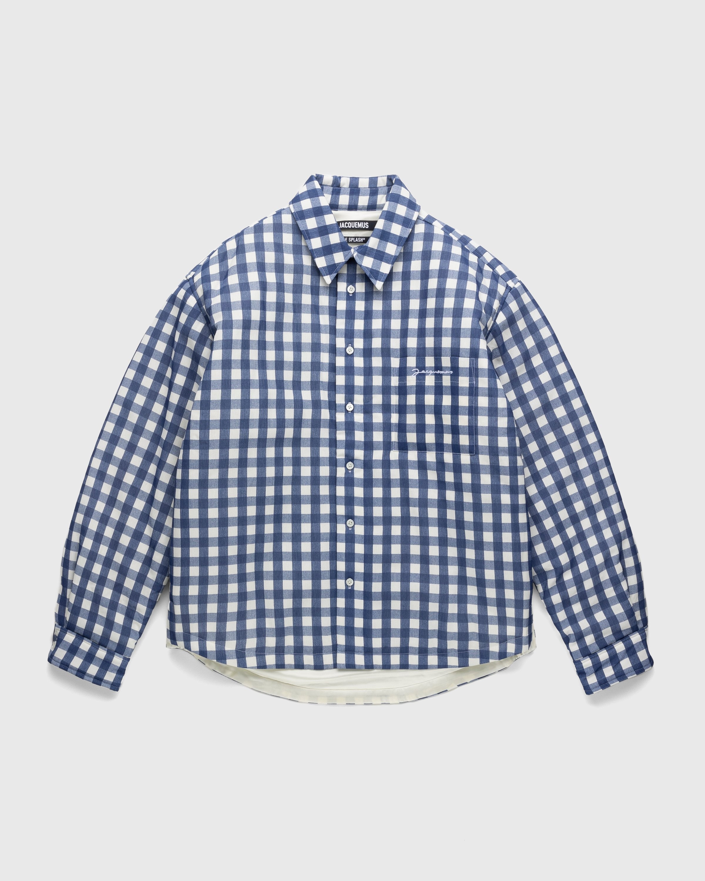 JACQUEMUS – La Chemise Boulanger Navy Checks - Shirts - Blue - Image 1