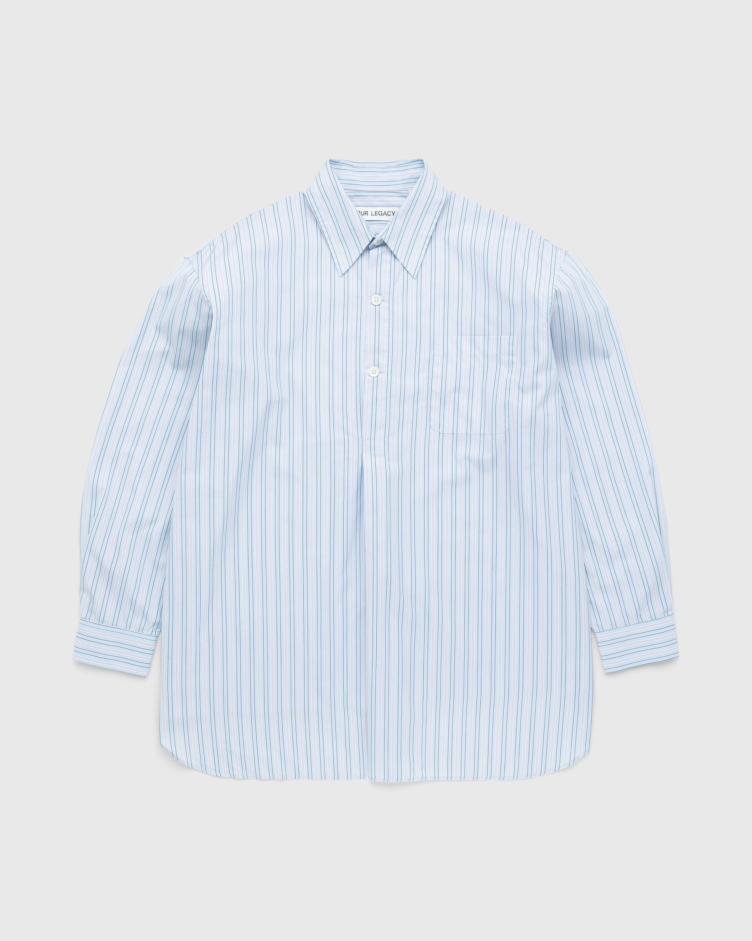 Our Legacy – Popover Shirt Blue Stripe - Shirts - Blue - Image 1