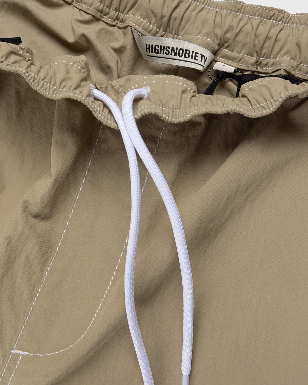 Highsnobiety – Contrast Brushed Nylon Elastic Pants Beige - Pants - Beige - Image 5